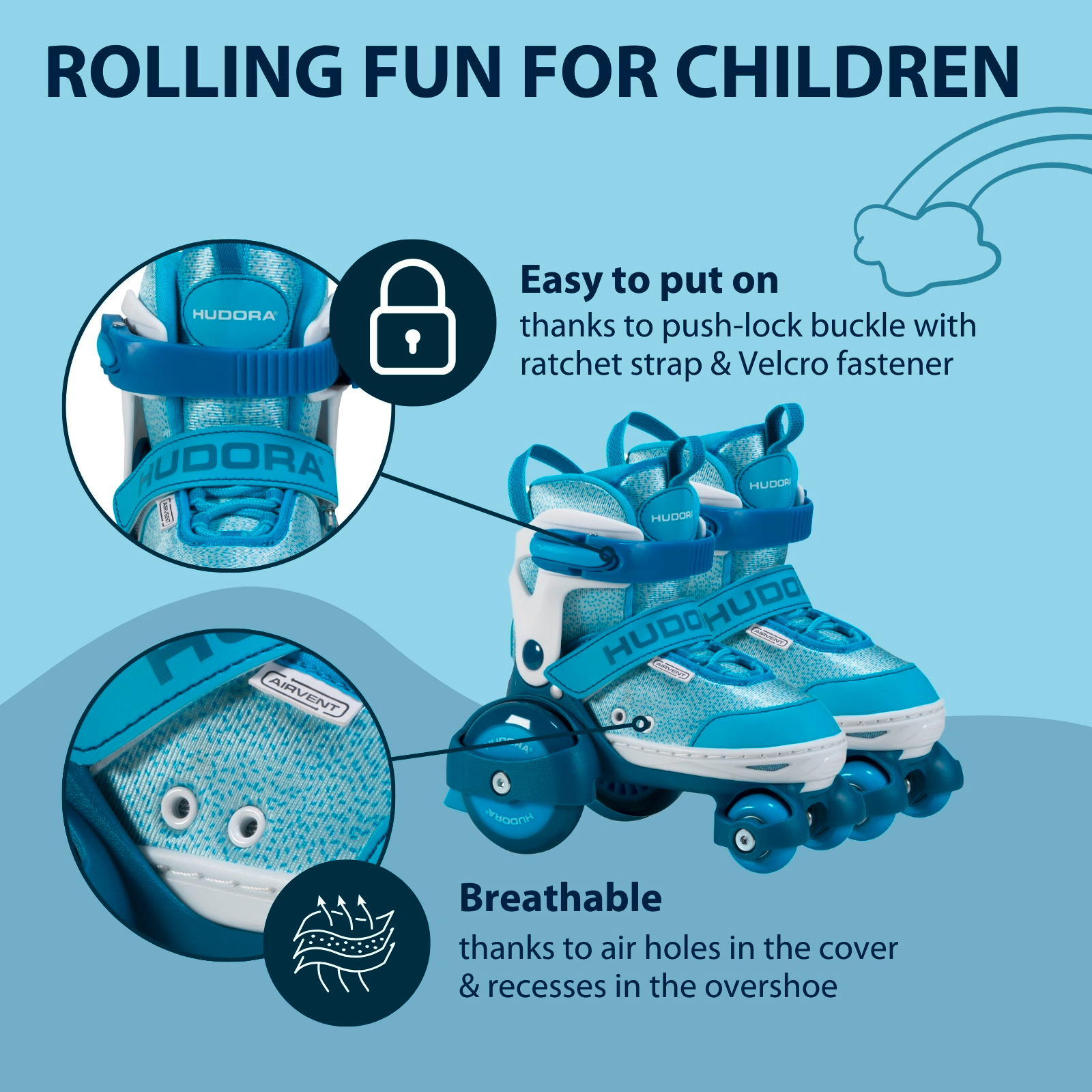 Roller skate My First Quad, cyan, size 26-33, image 4 from 7