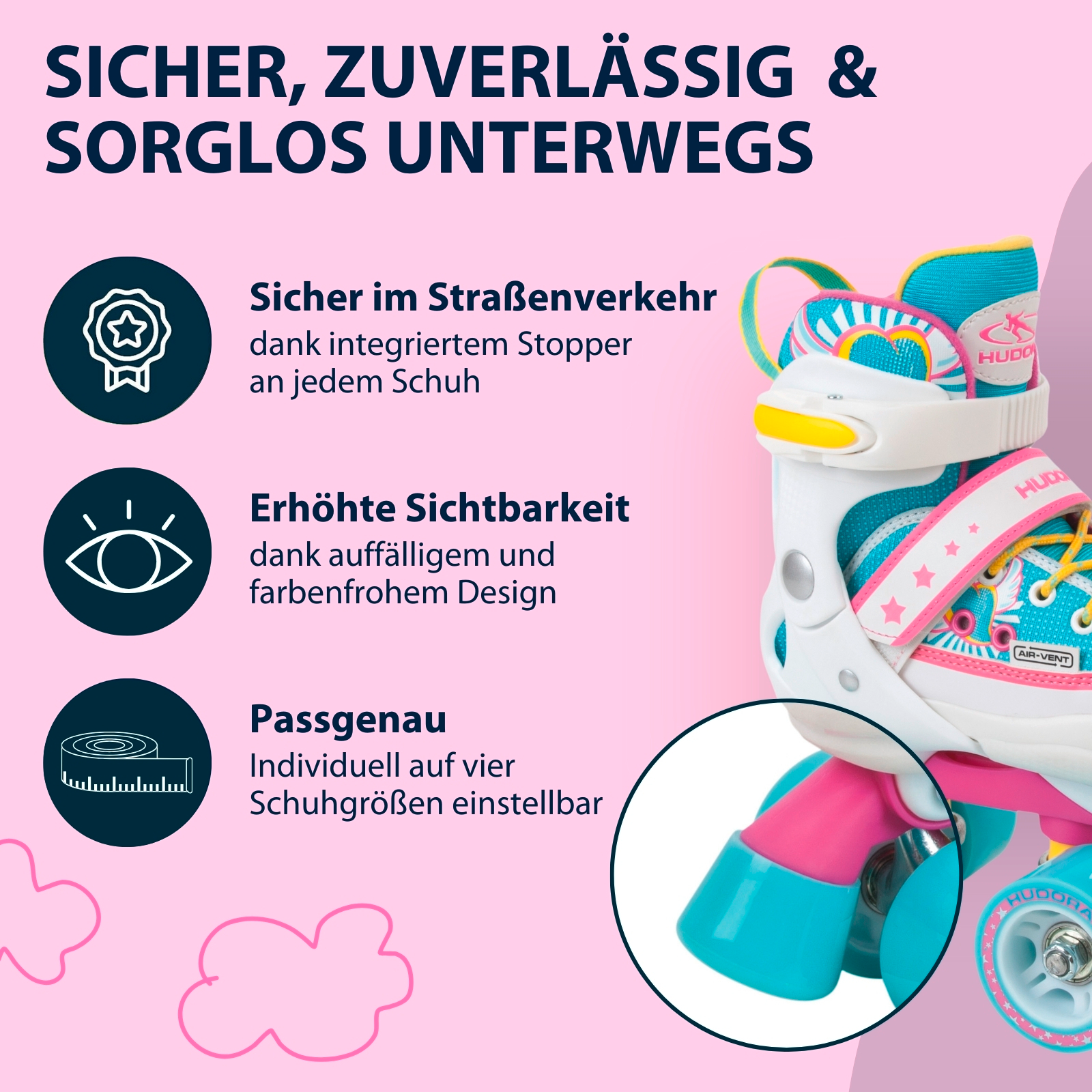 HUDORA Rollschuh Skate Wonders, verstellbar, Gr. 28-35, Bild 5 von 7