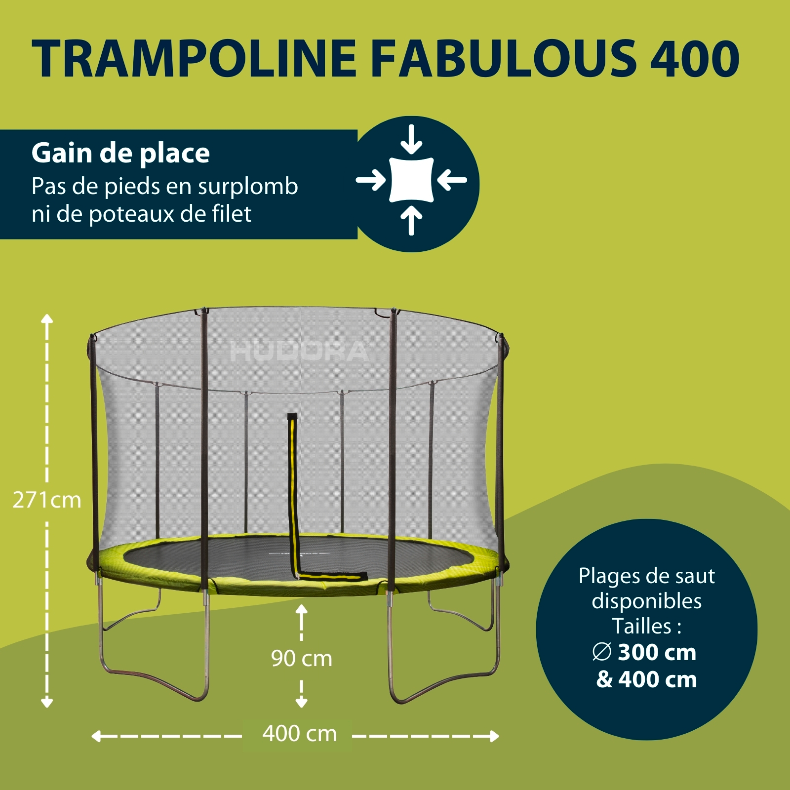 HUDORA Fabulous trampoline 400V, image 2 from 7