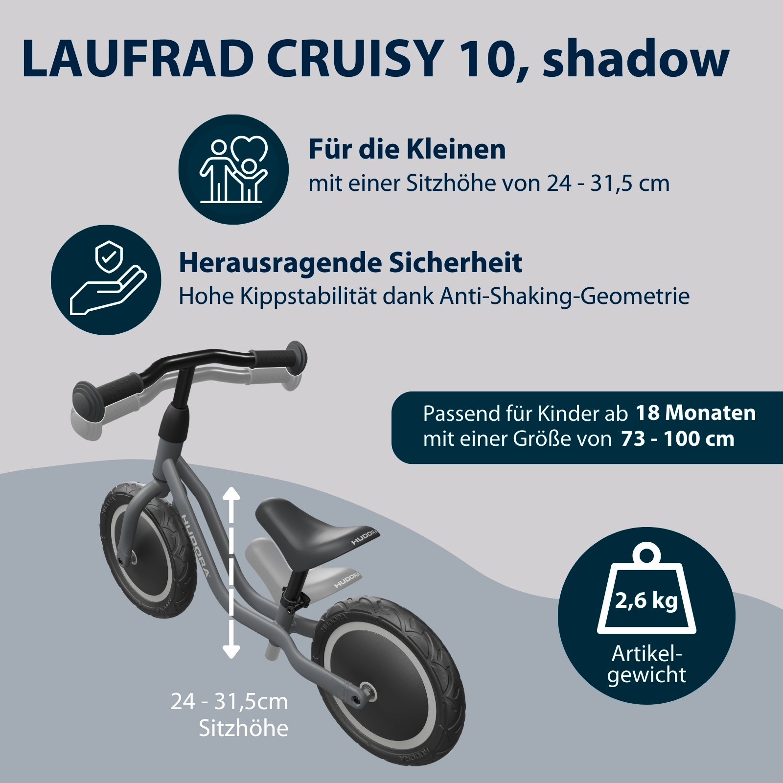 HUDORA Laufrad Cruisy, shadow, Bild 2 von 6