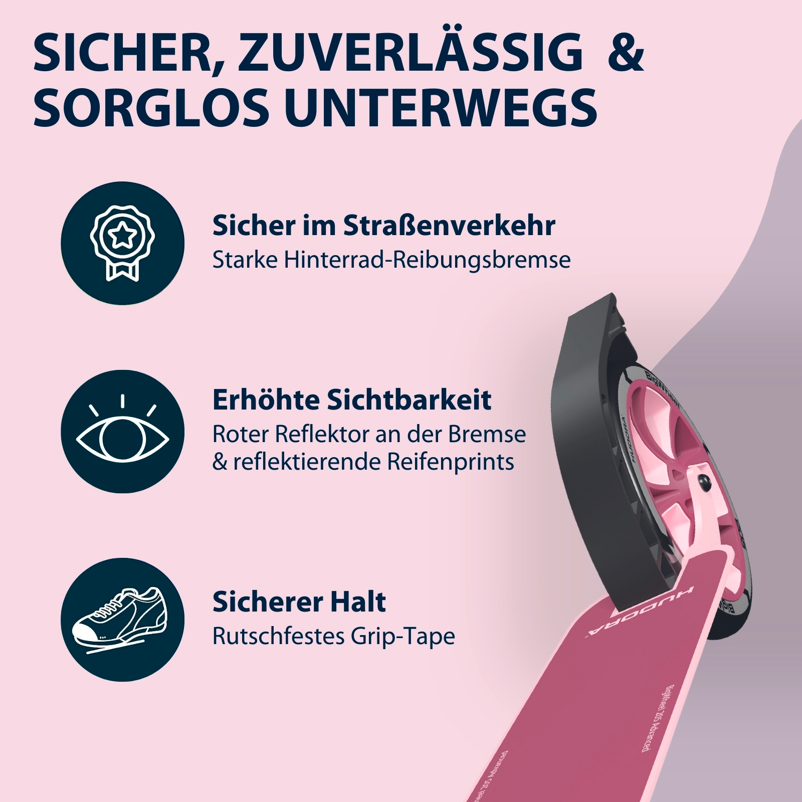 HUDORA BigWheel® 205 Advanced, rosé, Bild 5 von 7