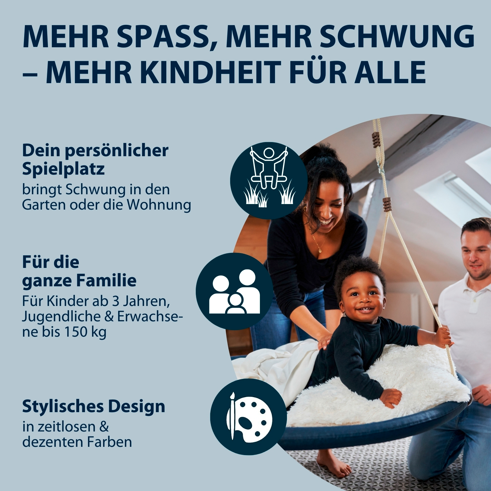 HUDORA Nestschaukel Lounge 110, midnight, Bild 5 von 6