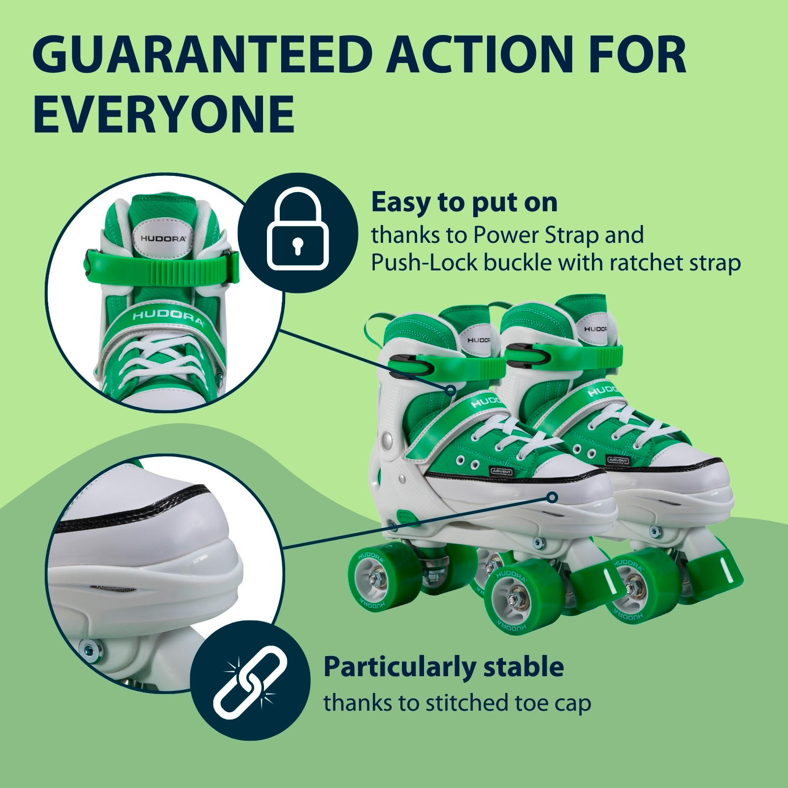 HUDORA roller skate sneaker, grass, size 28-39, image 4 from 7