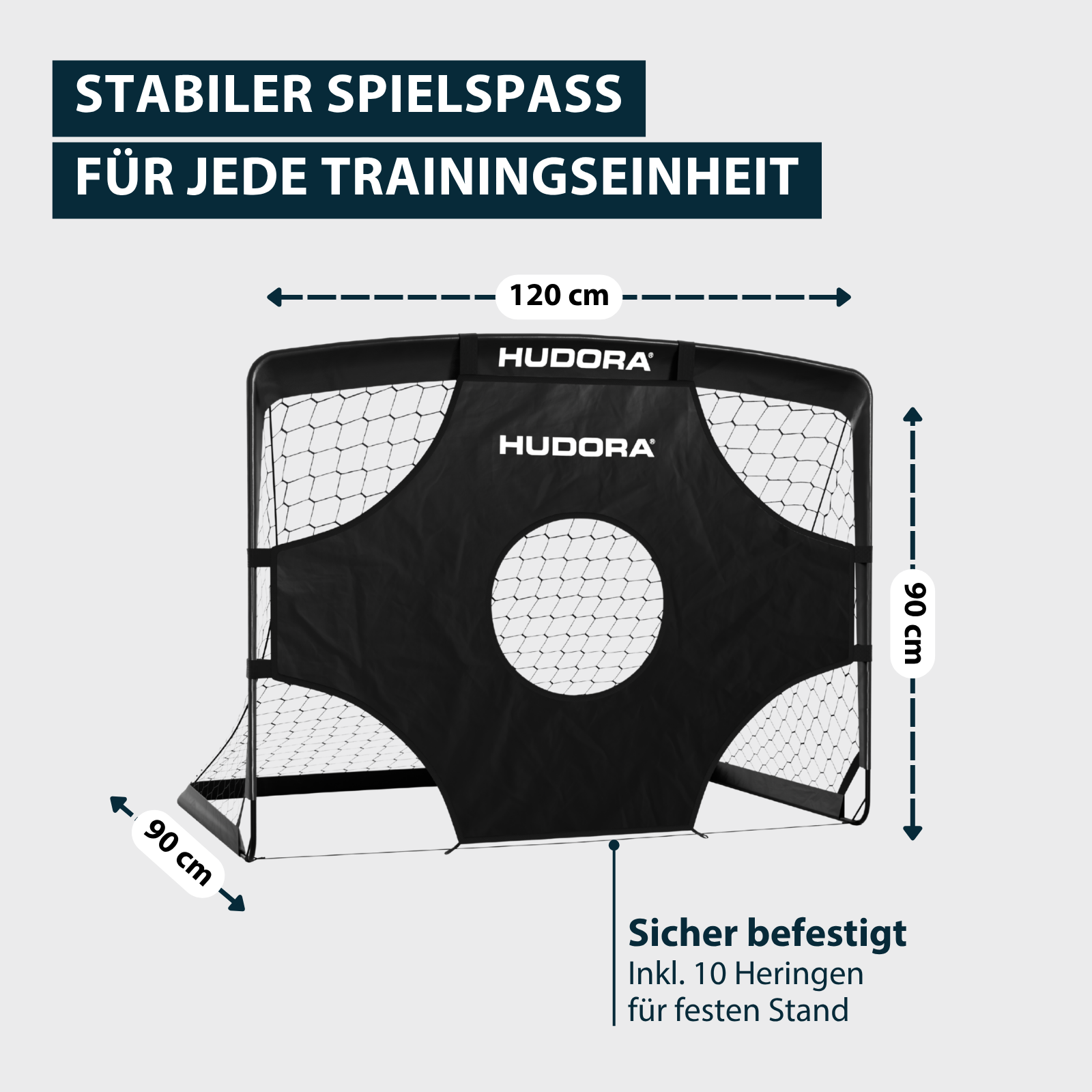 HUDORA football goal PopUp Target 120 (Set of 2) Black, image 6 from 7
