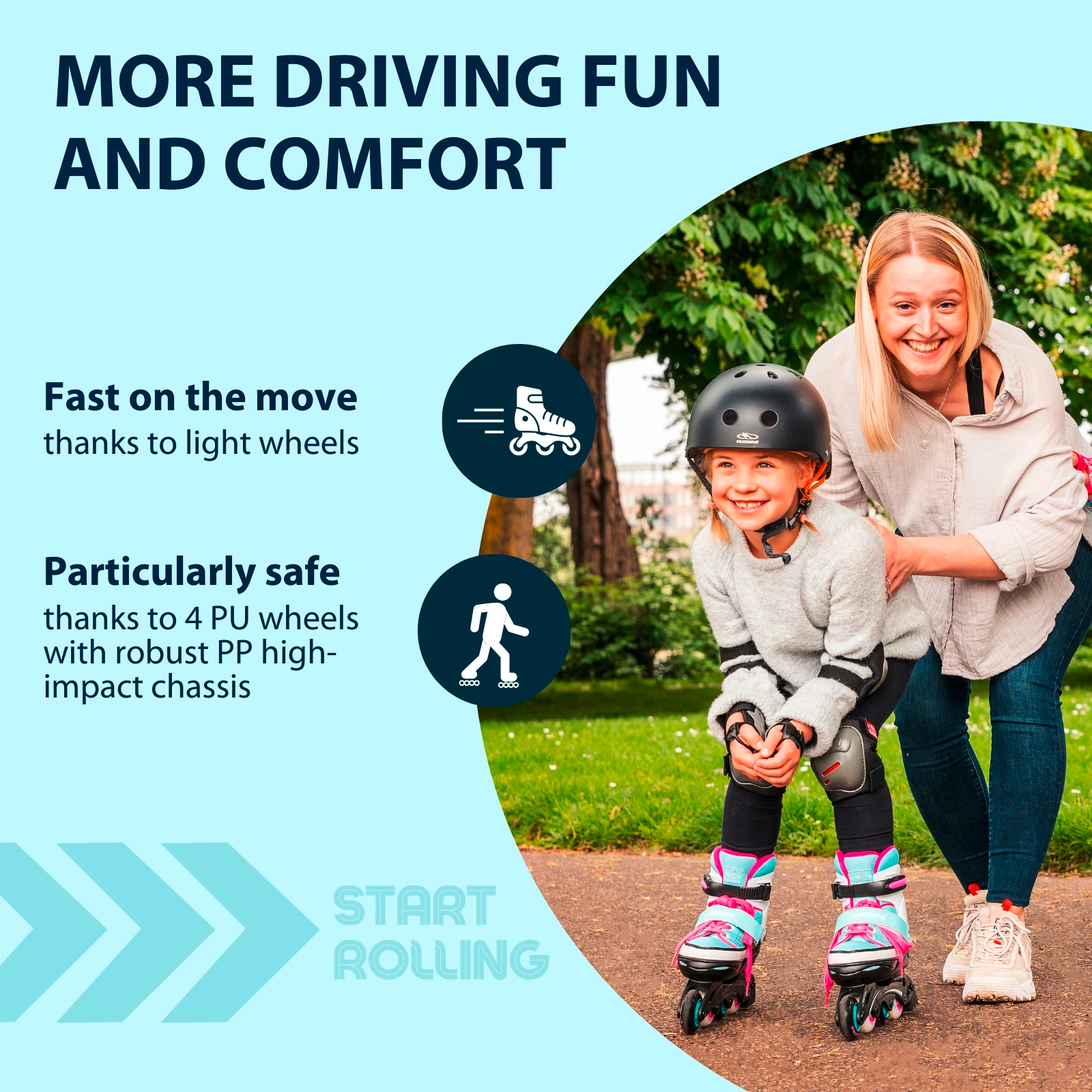 HUDORA Inline Skates Basic, mint, image 3 from 7