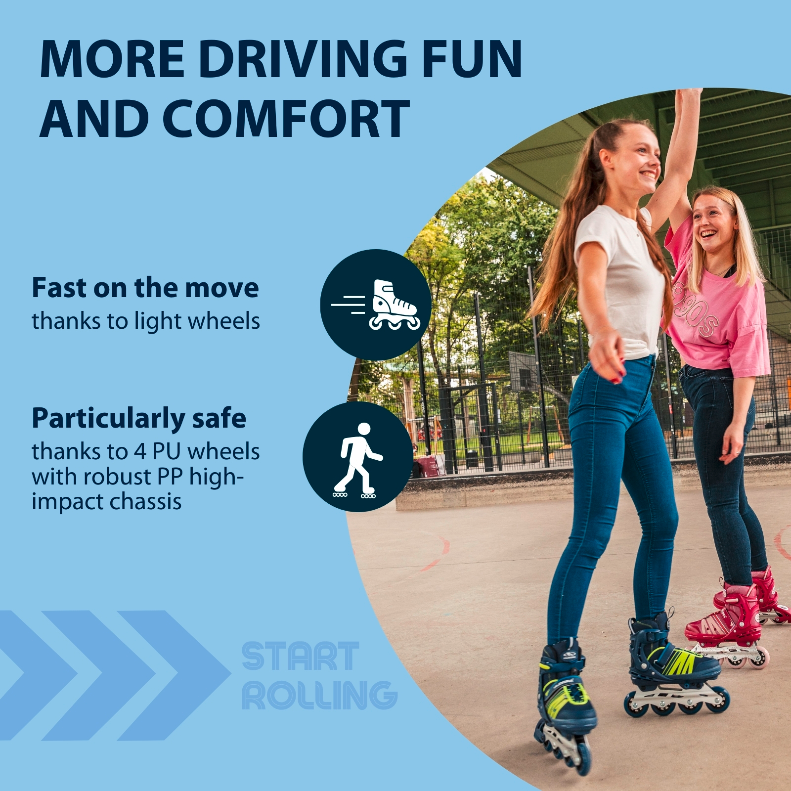 HUDORA Inline Skates Comfort, deep blue, size 29-34, image 3 from 7
