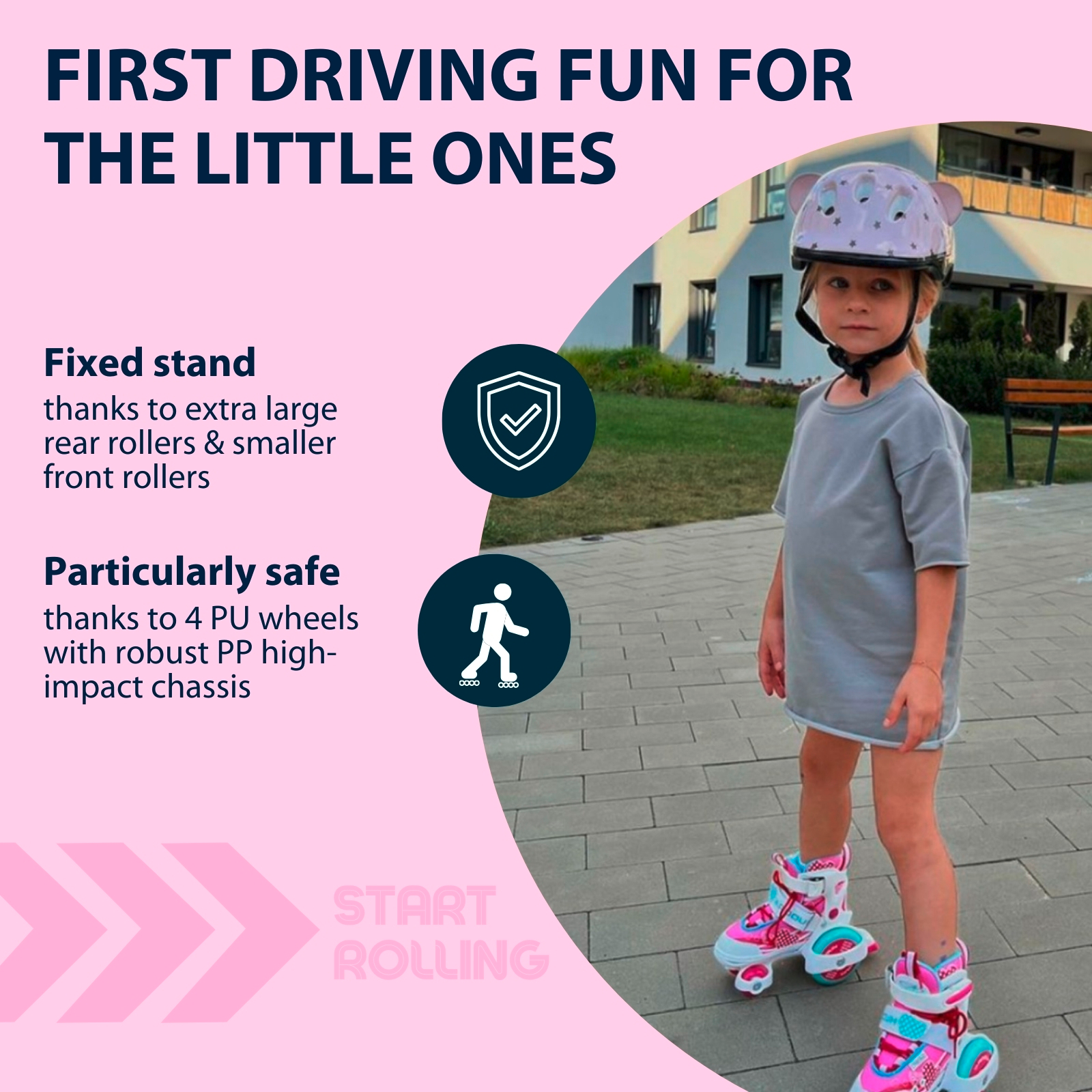 HUDORA roller skate My First Quad Girl, size 26-33, image 3 from 7