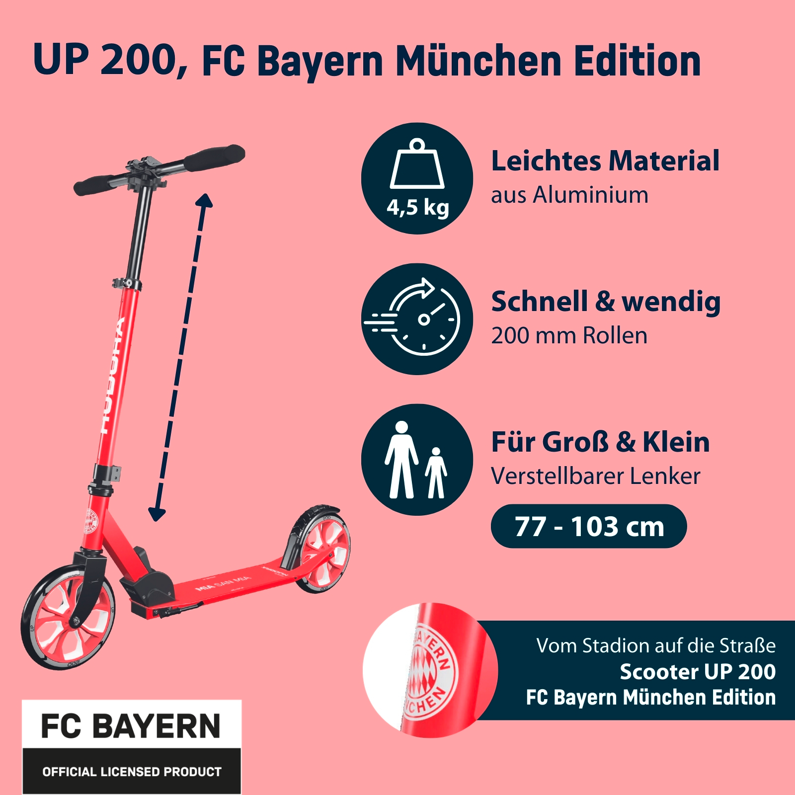 HUDORA Scooter Up 200,  FC Bayern München, Bild 2 von 7