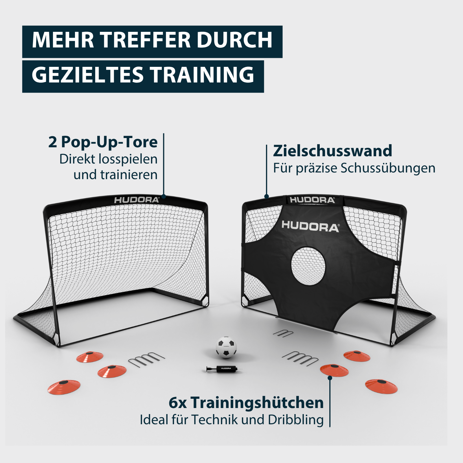 HUDORA Fußballtor PopUp Target 150 (2er-Set) Black, Bild 3 von 7