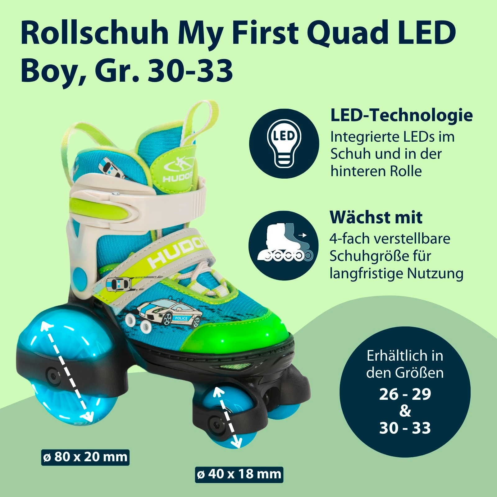 Rollschuh My First Quad LED, boy, Gr. 26-33, Bild 2 von 7