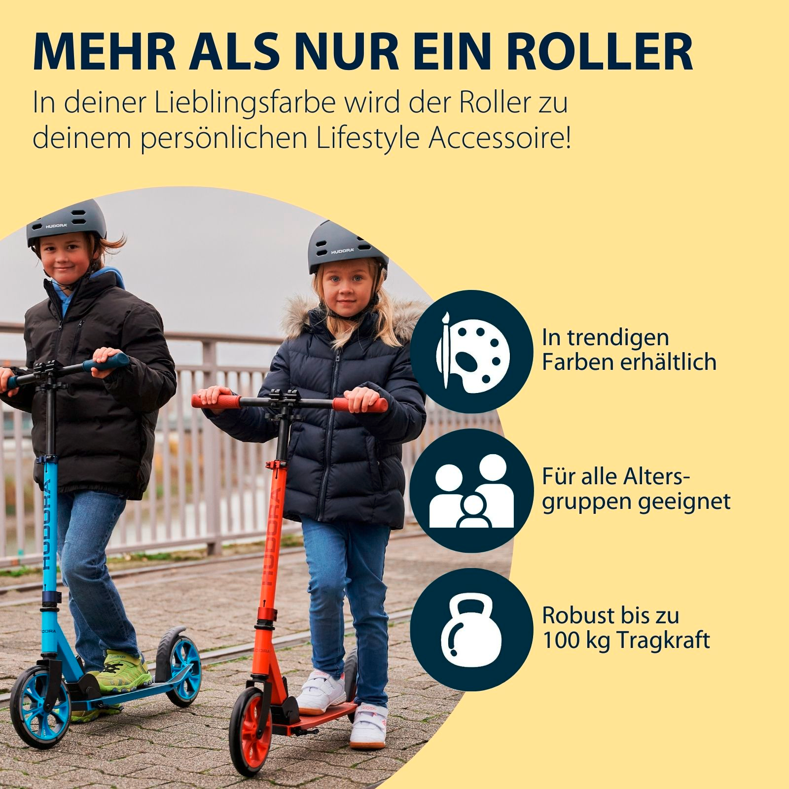 HUDORA Scooter Up 200, canary, Bild 6 von 7