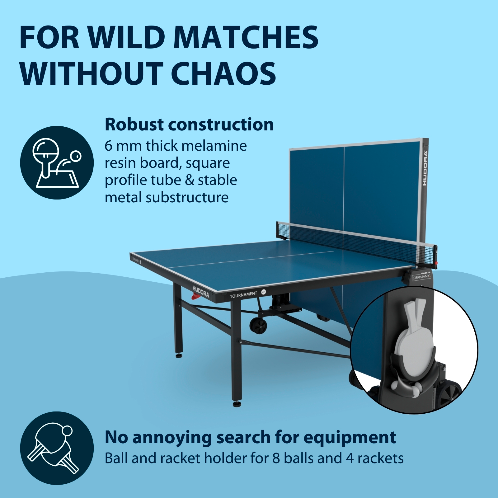 HUDORA Tournament table tennis table, image 6 from 8