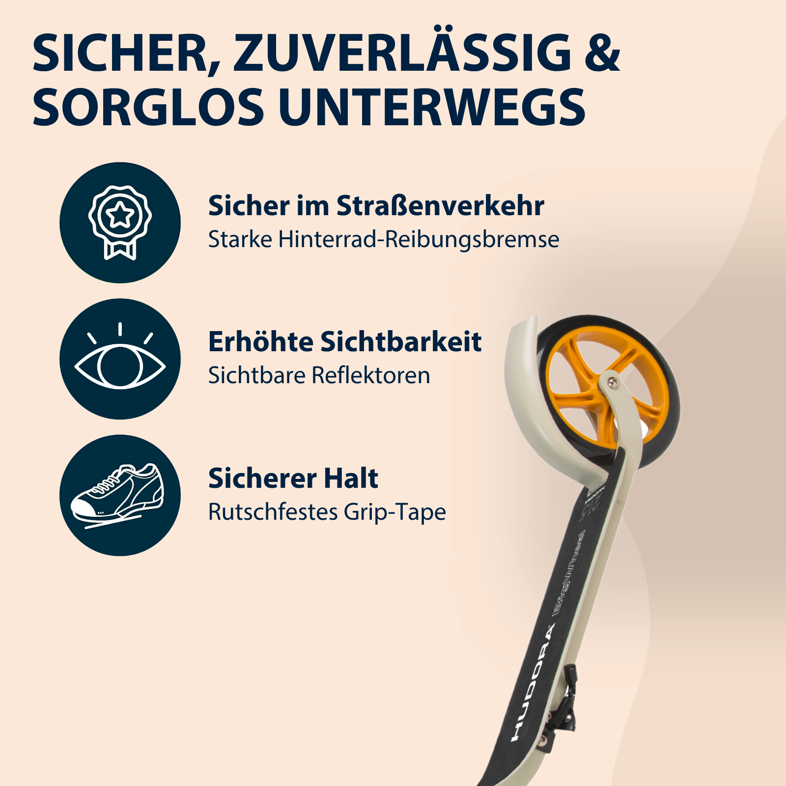 HUDORA BigWheel® 215 Scooter, sand, Bild 5 von 7