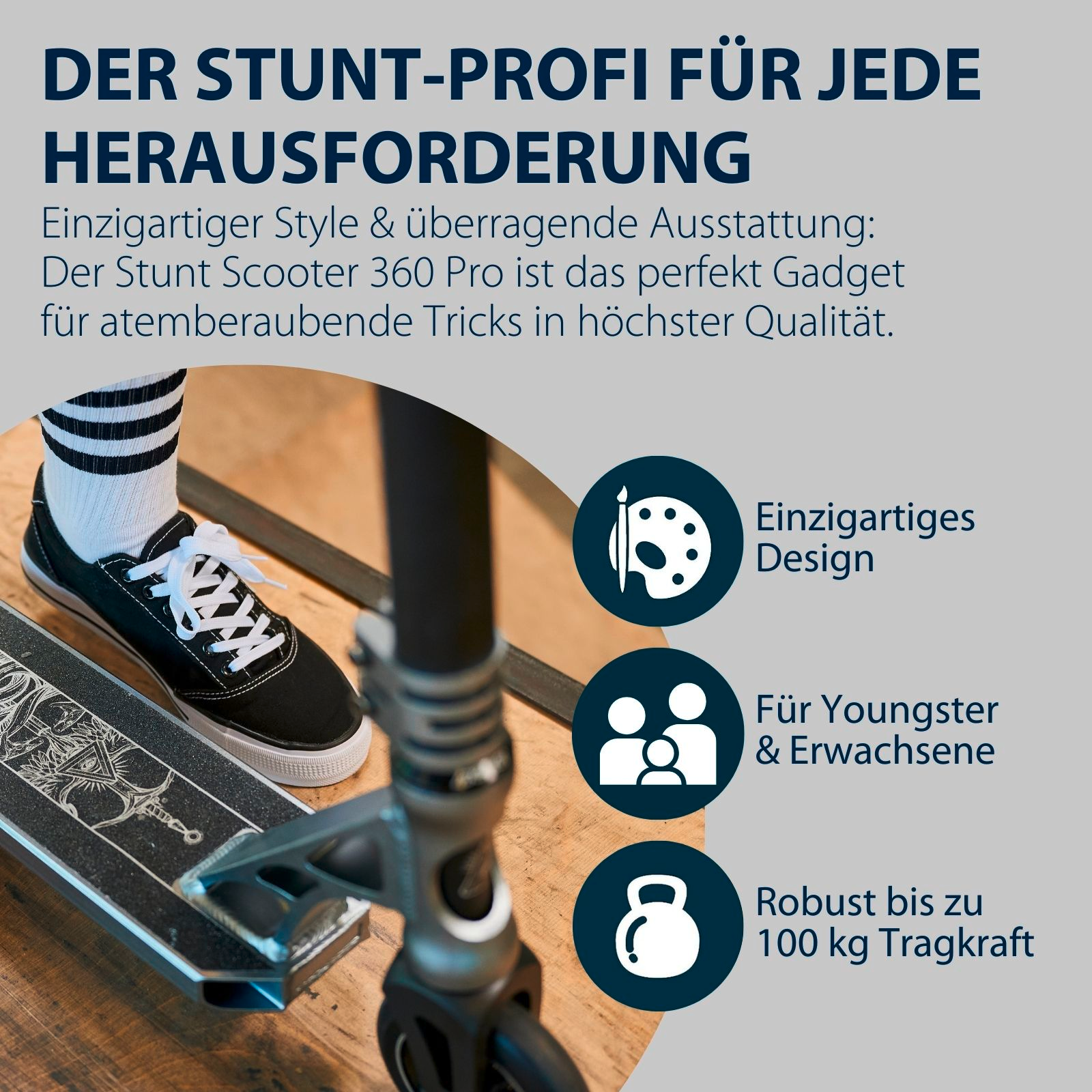 HUDORA Stunt Scooter 360 Pro, anthrazit, Bild 6 von 7