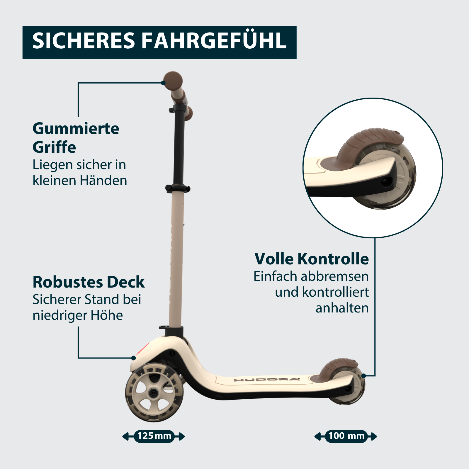 HUDORA Tri-Scooter mocha, Bild 4 von 7