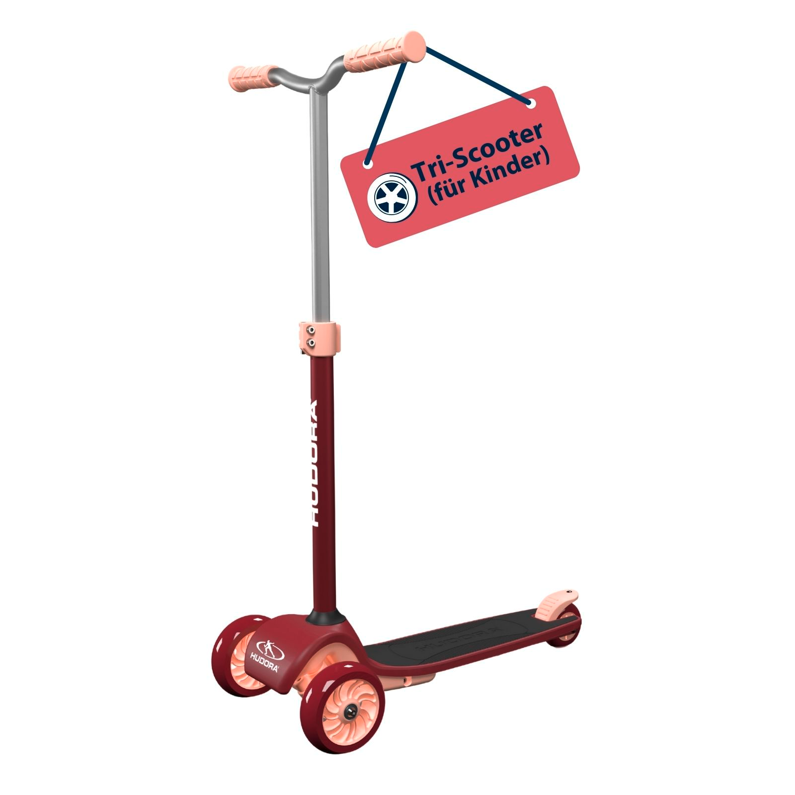 HUDORA Tri-Scooter, bordeaux