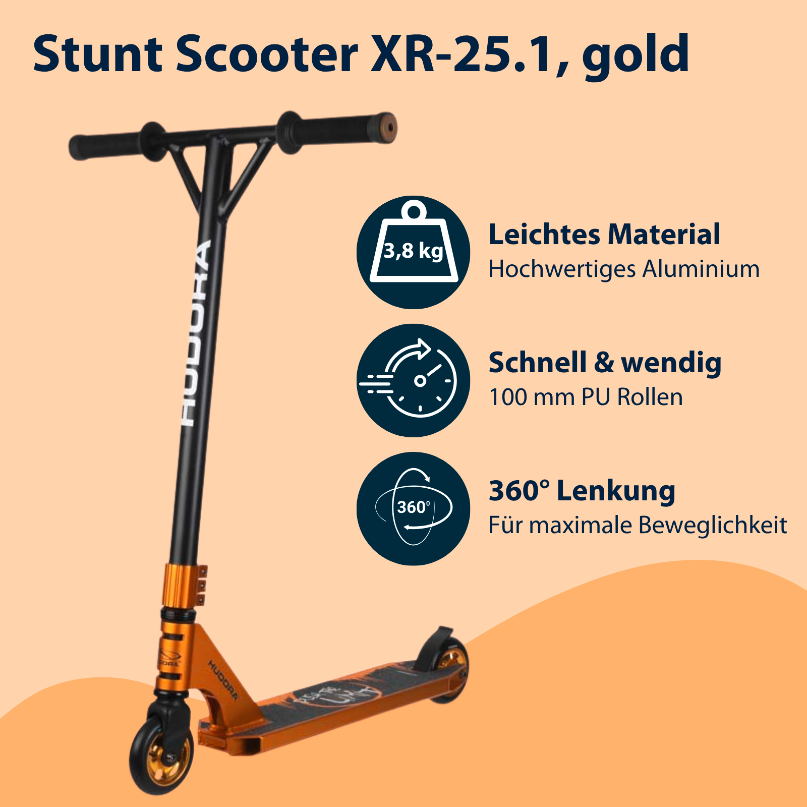 HUDORA Stunt Scooter XR-25.1, gold, Bild 2 von 7