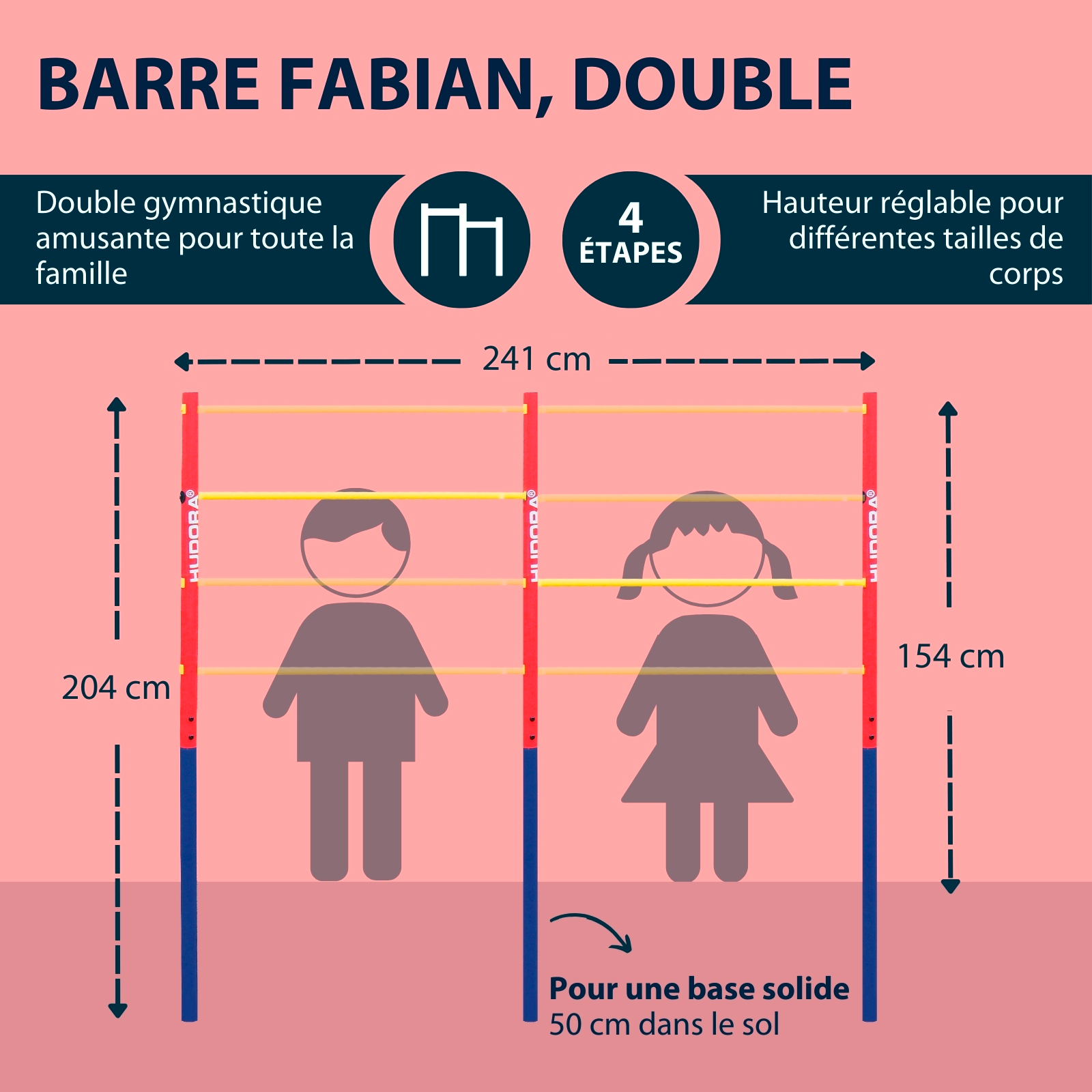 HUDORA double gymnastic bar Fabian, image 2 from 6