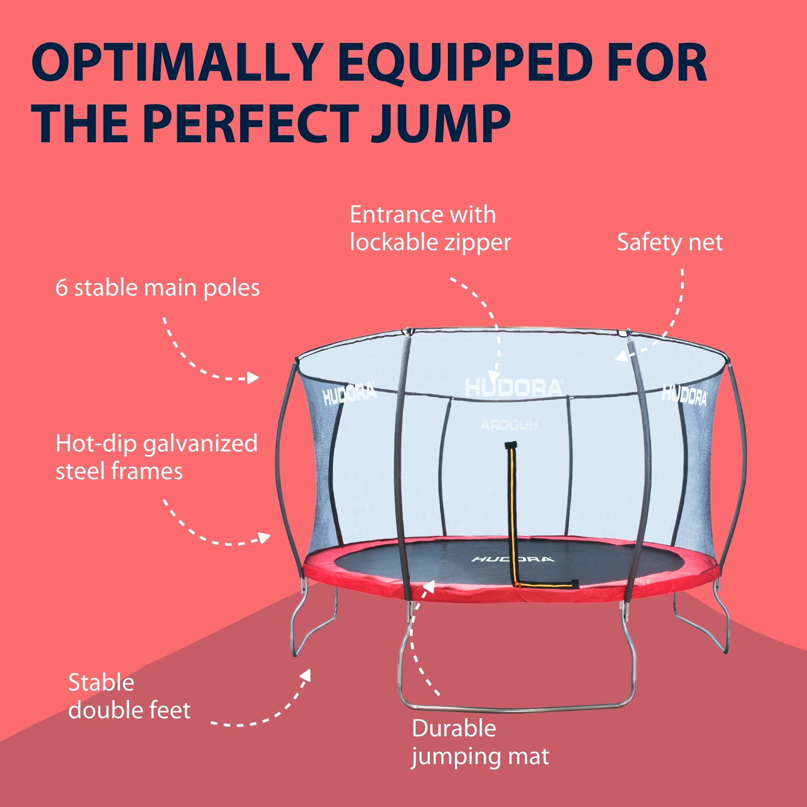 HUDORA trampoline Fantastic 400V, image 3 from 7