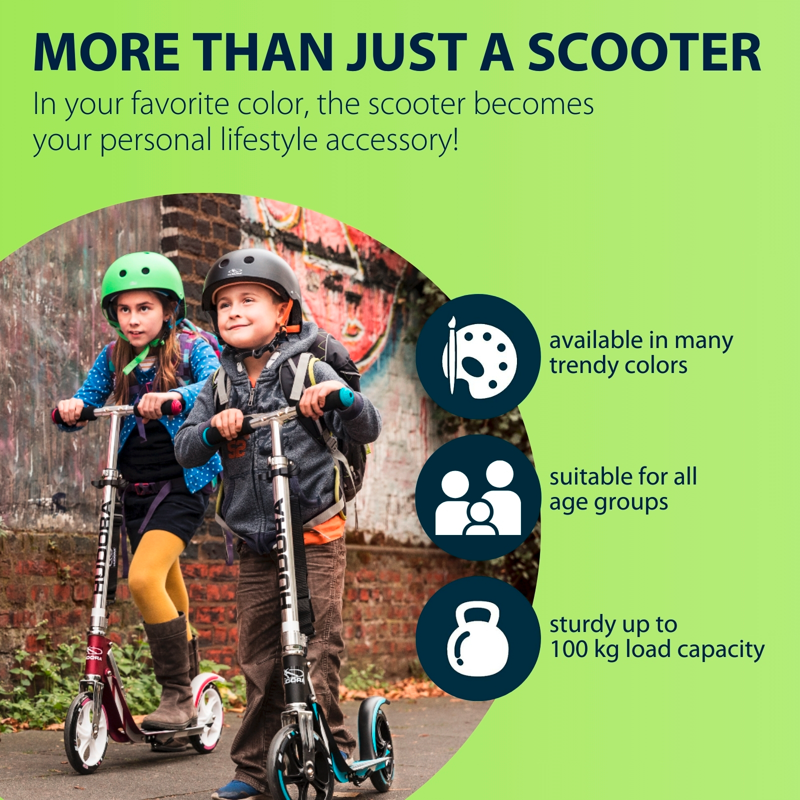 HUDORA BigWheel® 205, Scooter grau/grün, image 6 from 7