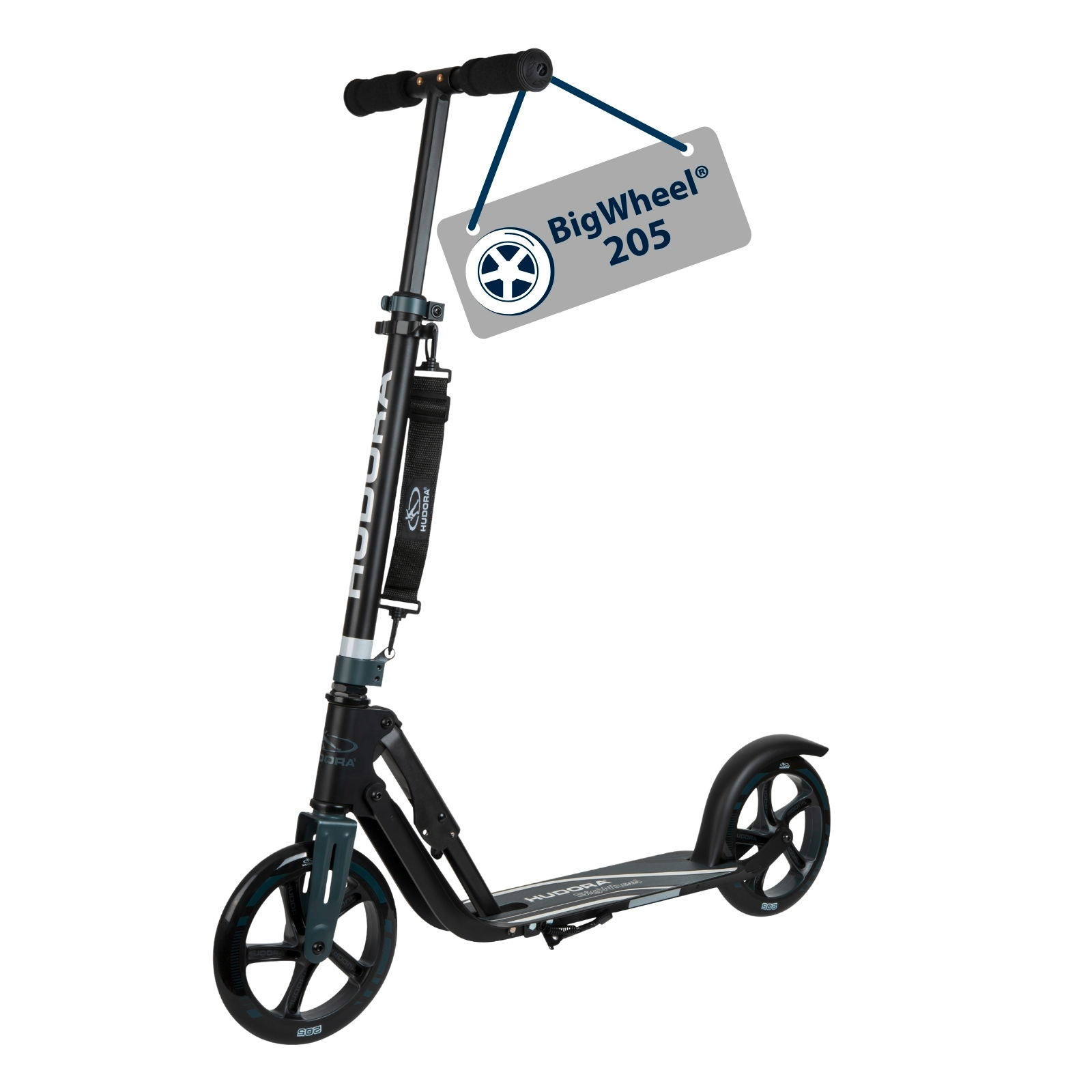 HUDORA BigWheel® 205, Scooter schwarz/anthrazit