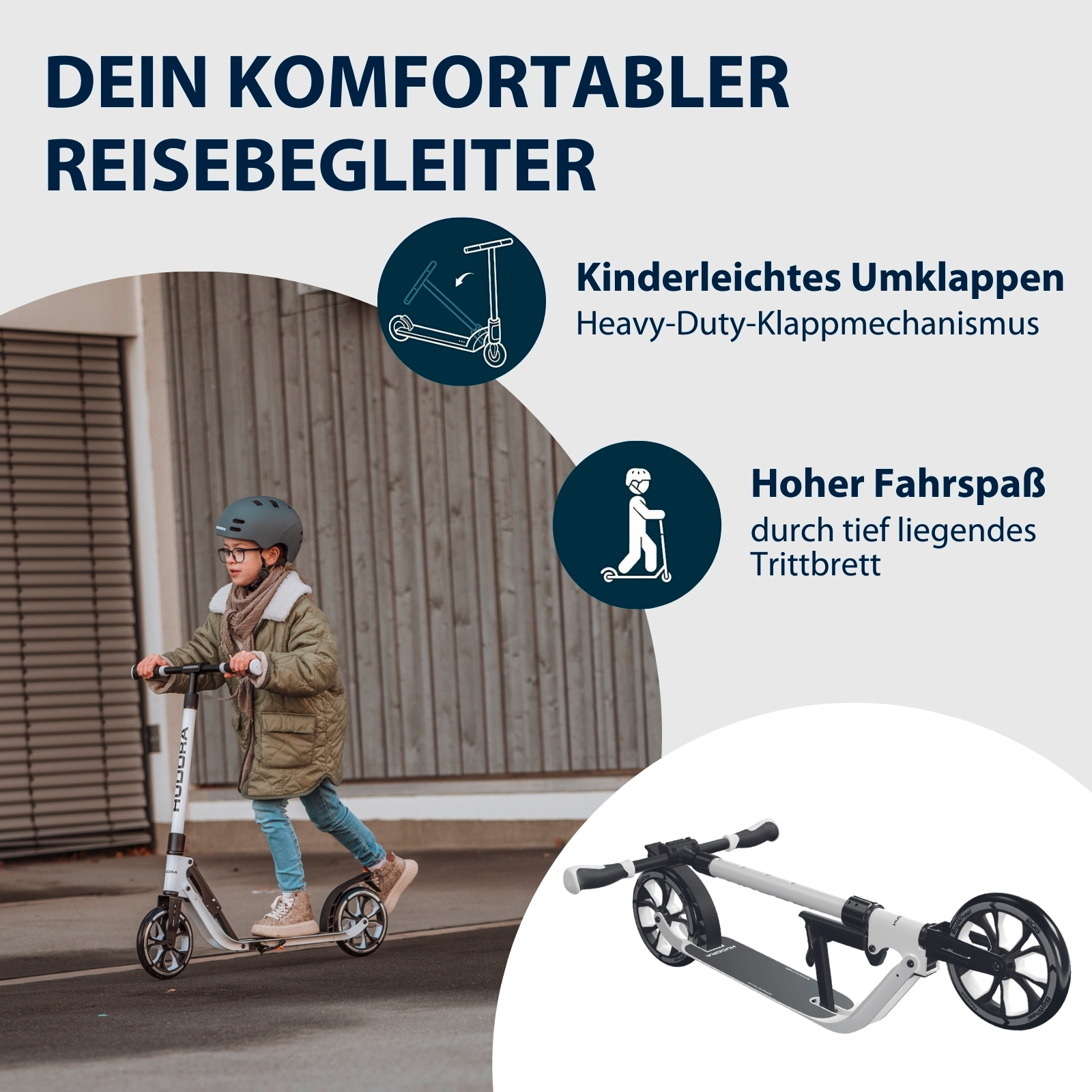 HUDORA BigWheel® 205 Advanced, Black & White, Bild 4 von 7