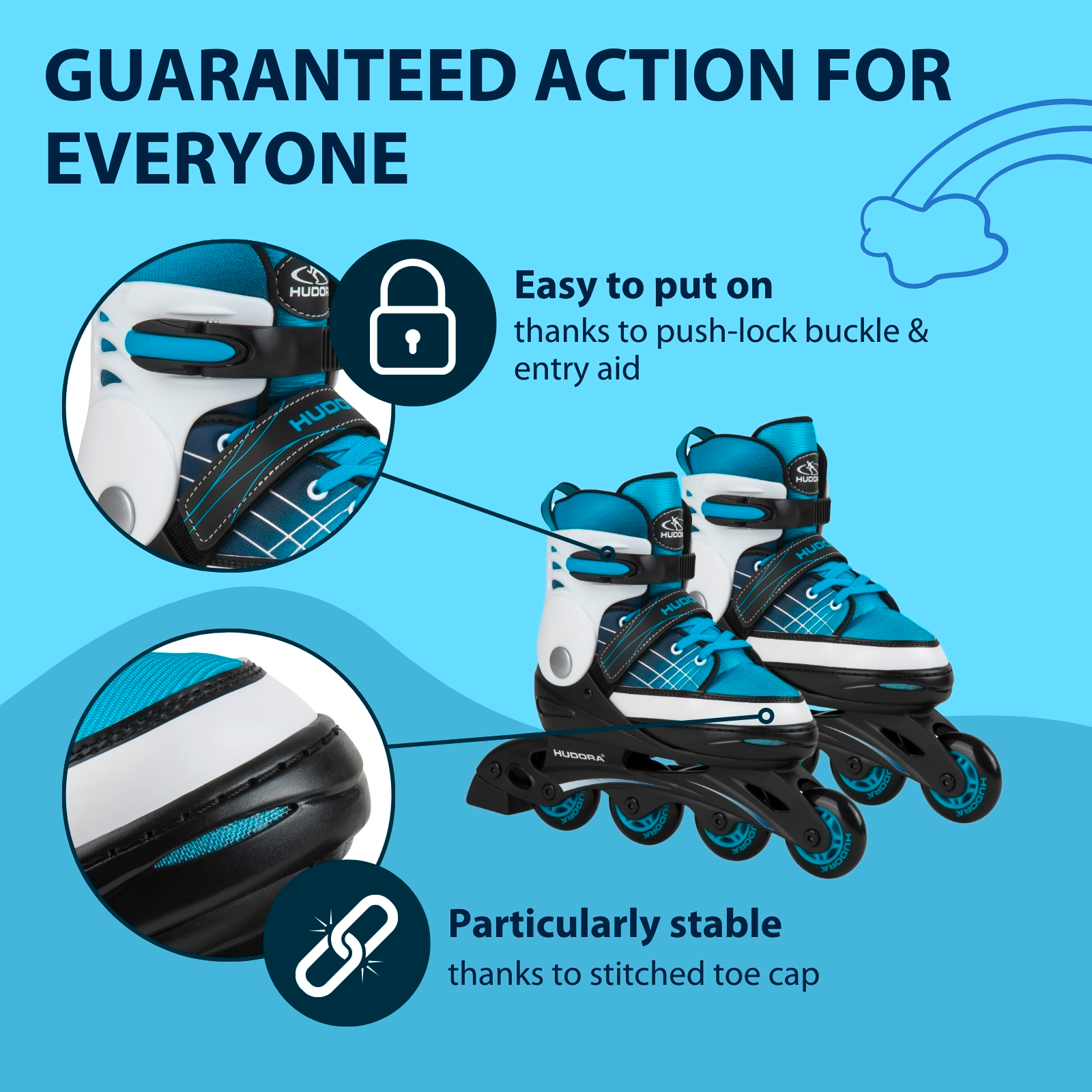 HUDORA Inline Skates Basic, blue, image 4 from 7