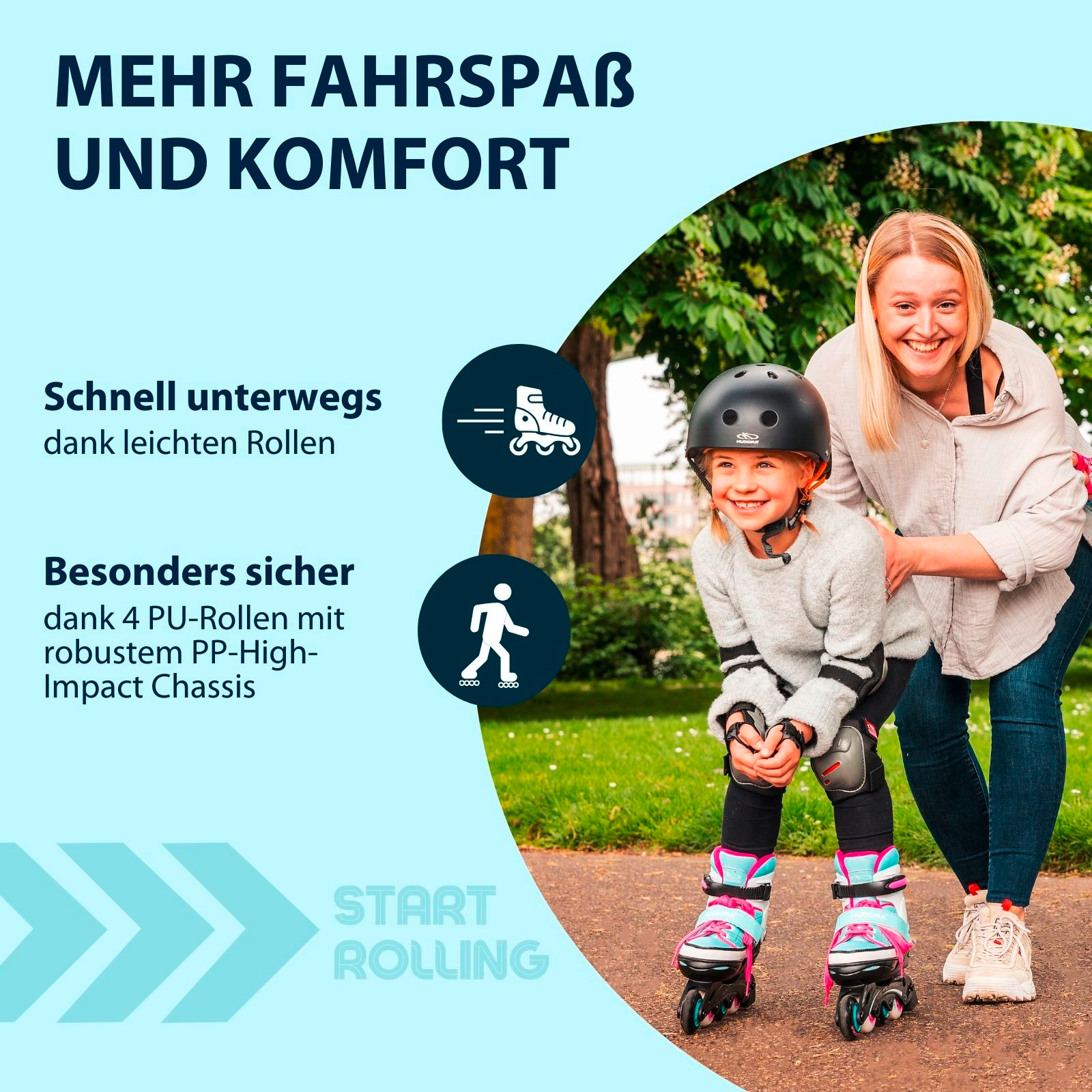 HUDORA Inline Skates Basic, mint, Bild 3 von 7