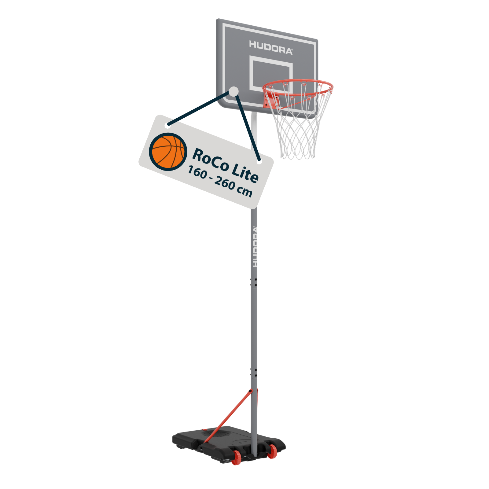 HUDORA Basketballständer RoCo Lite 260, cloud