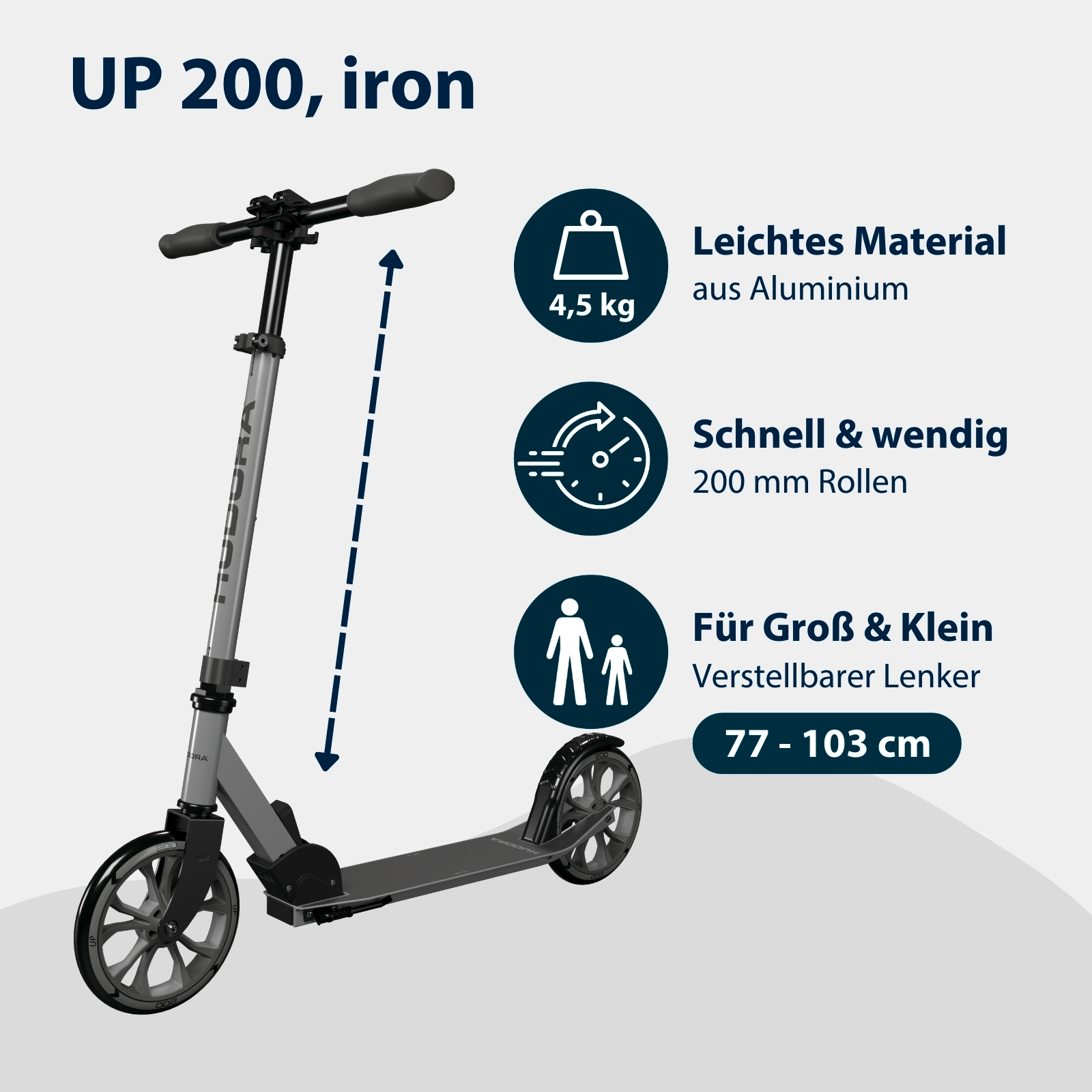 HUDORA Scooter Up 200, iron, Bild 2 von 7