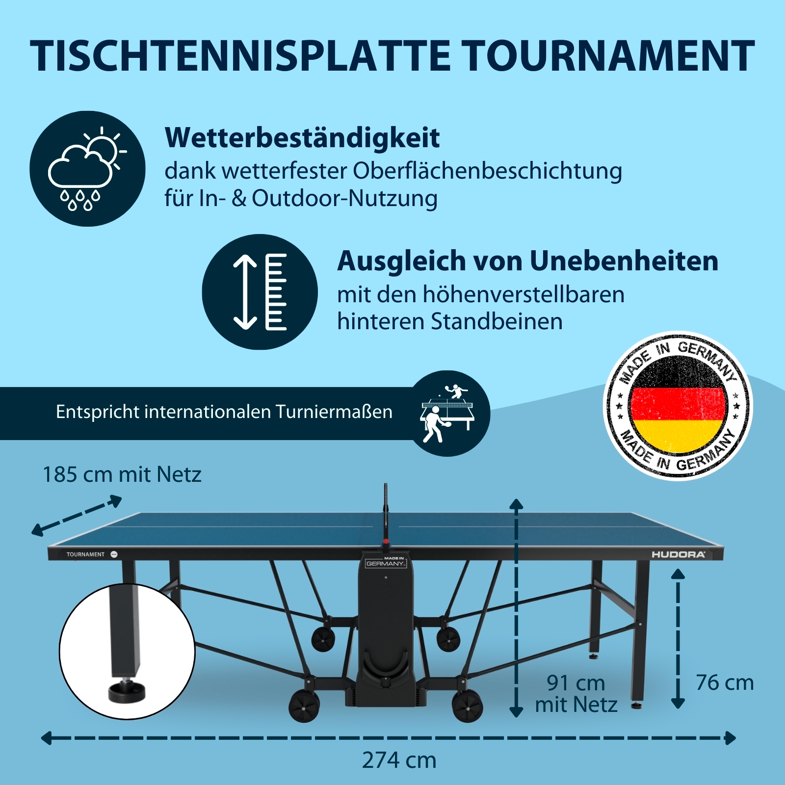 HUDORA Tischtennisplatte Tournament, Bild 2 von 8