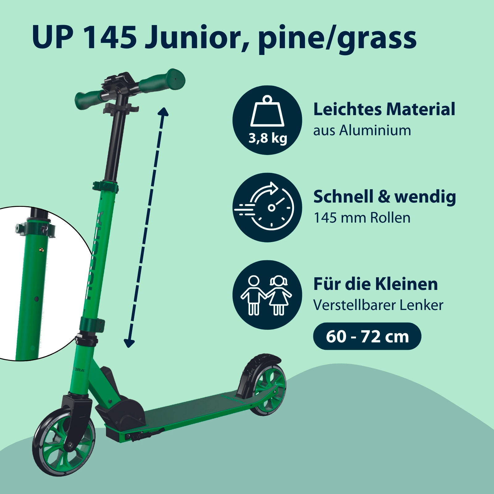 HUDORA Scooter Up 145 Junior, pine/grass, Bild 2 von 7