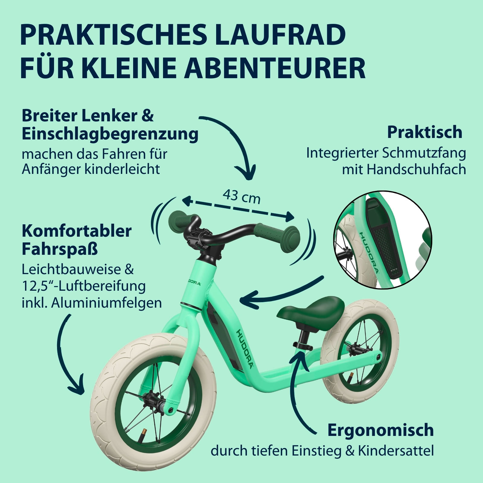 HUDORA Laufrad Explory, mint, Bild 3 von 6