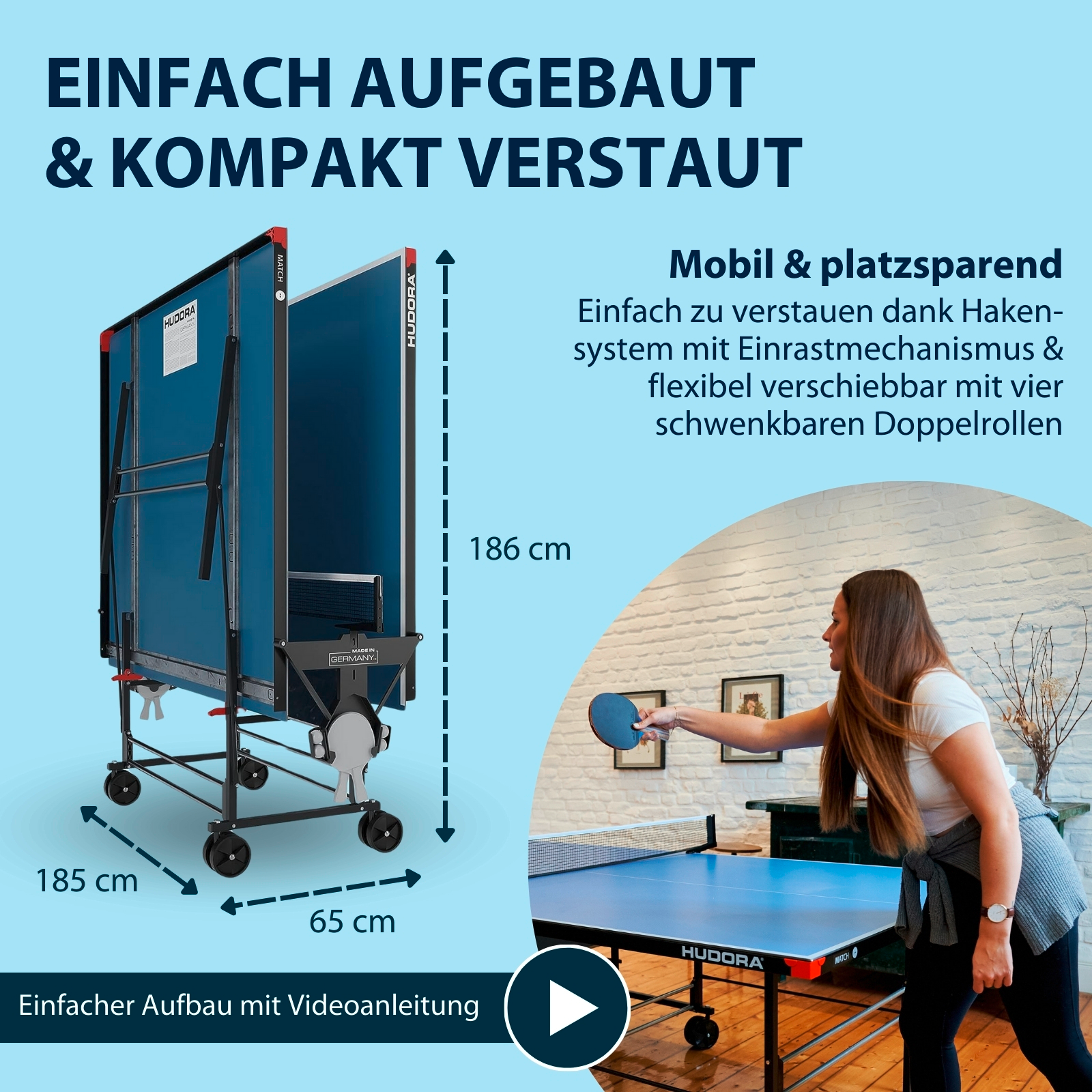 HUDORA Tischtennisplatte Match, Bild 3 von 7