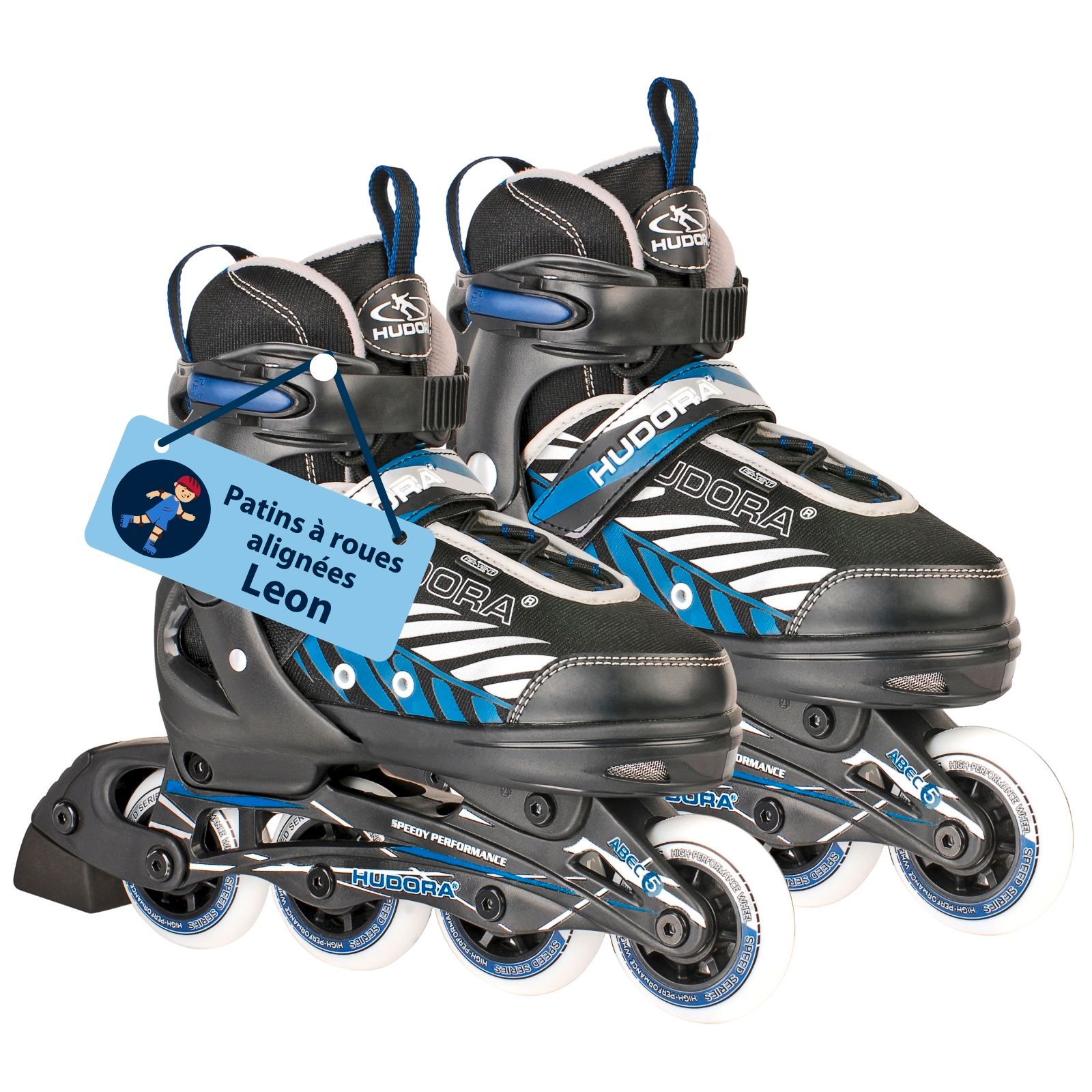 Inline skates, Leon, black/blue, size 29-32, image 1 from 7