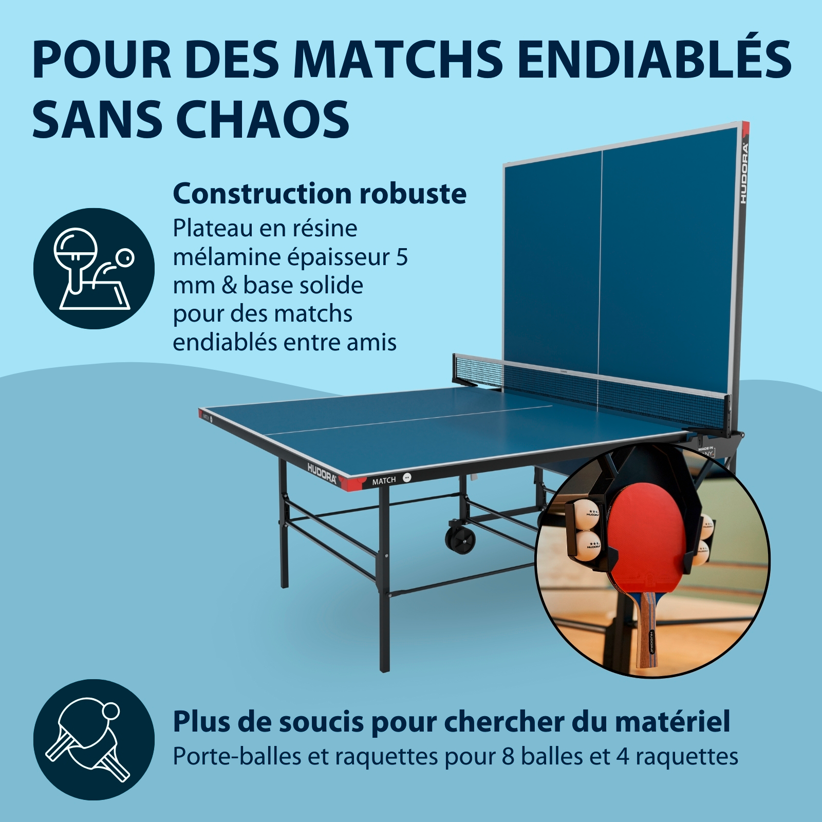 HUDORA Match table tennis table, image 5 from 7