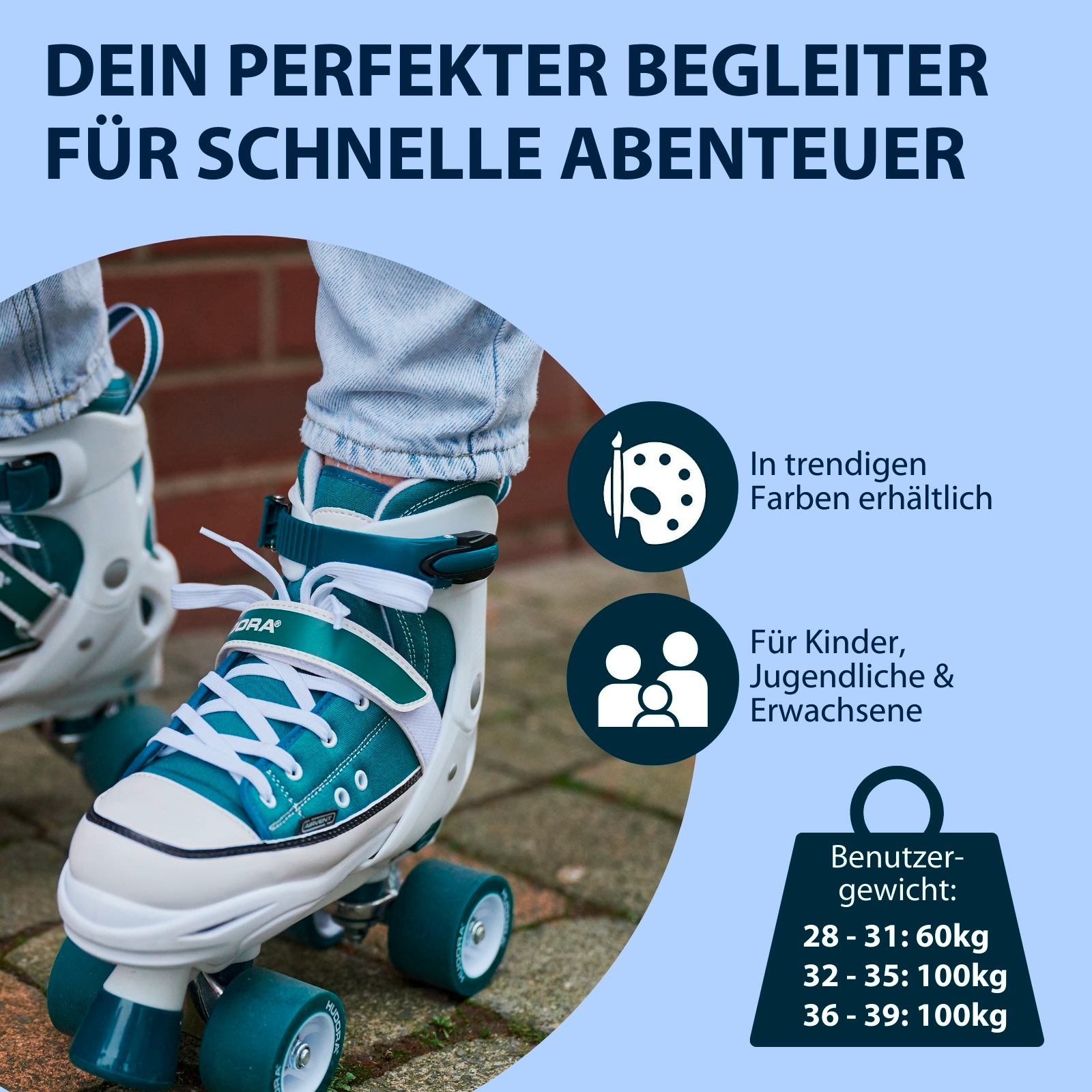 HUDORA Rollschuh Sneaker, midnight, Gr. 28-39, Bild 6 von 7