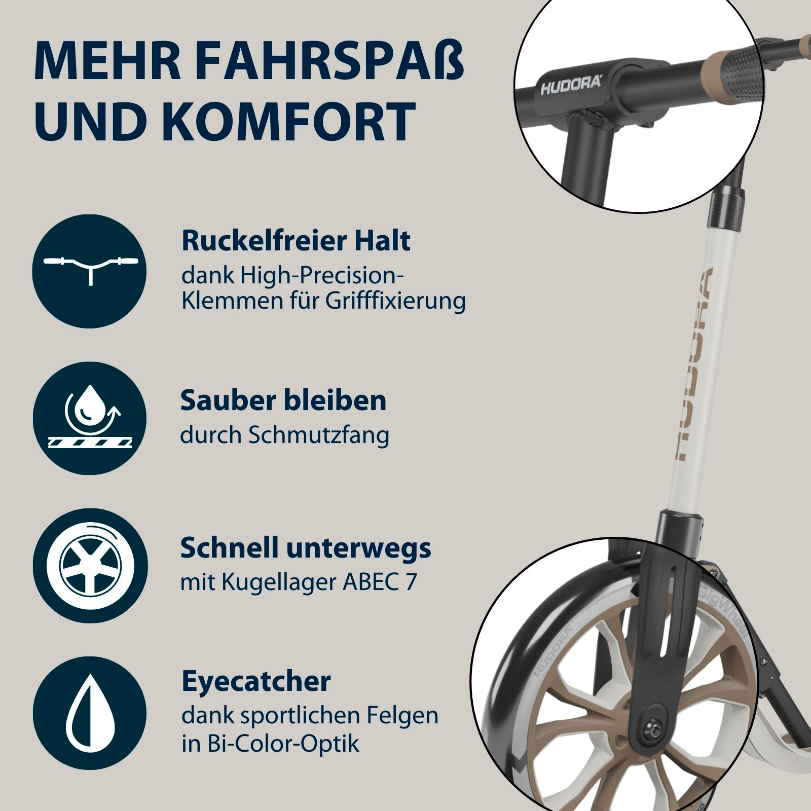 HUDORA BigWheel® 205 Advanced, ivory, Bild 3 von 7