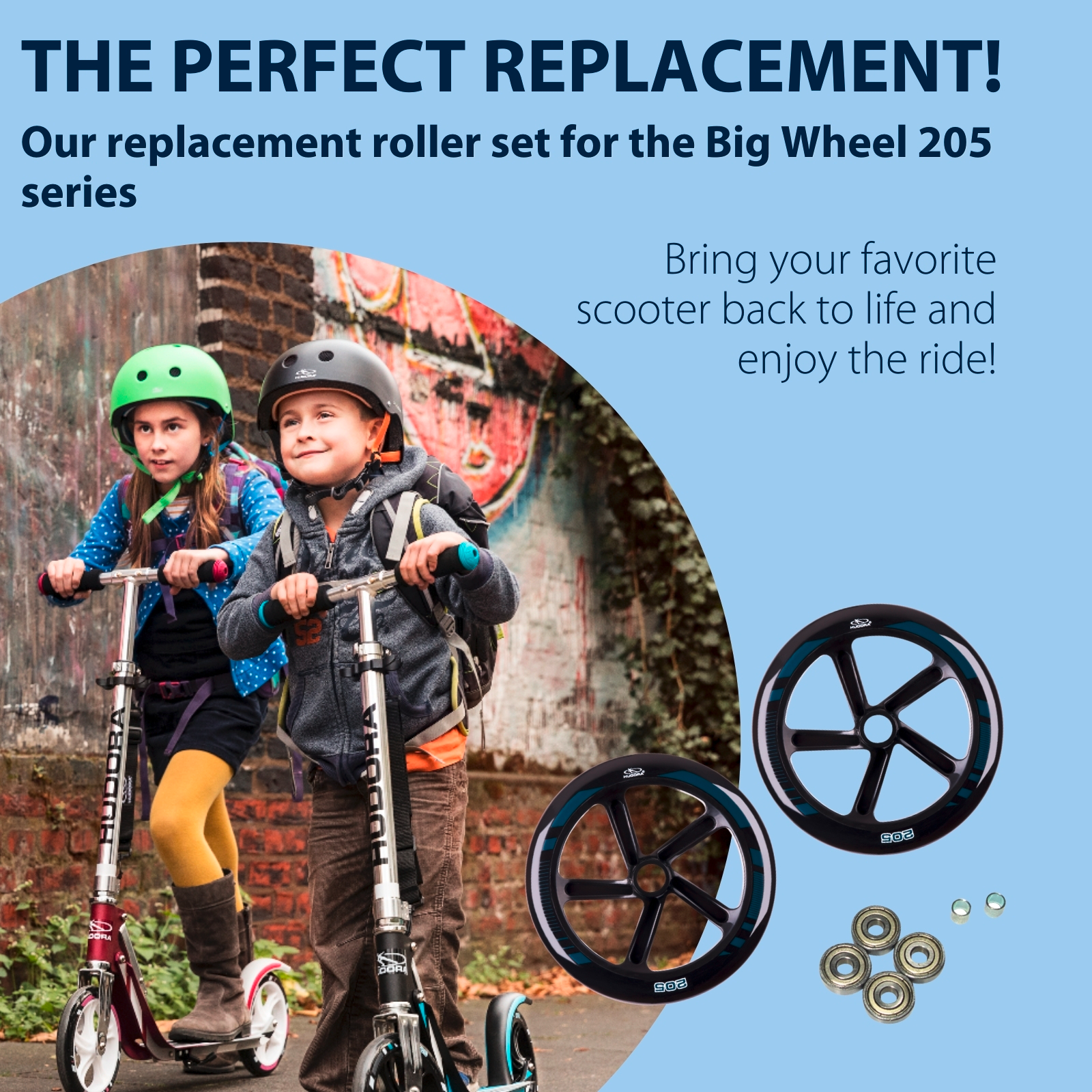 HUDORA Ersatzrollenset schmal für HUDORA BigWheel® 205, image 4 from 5
