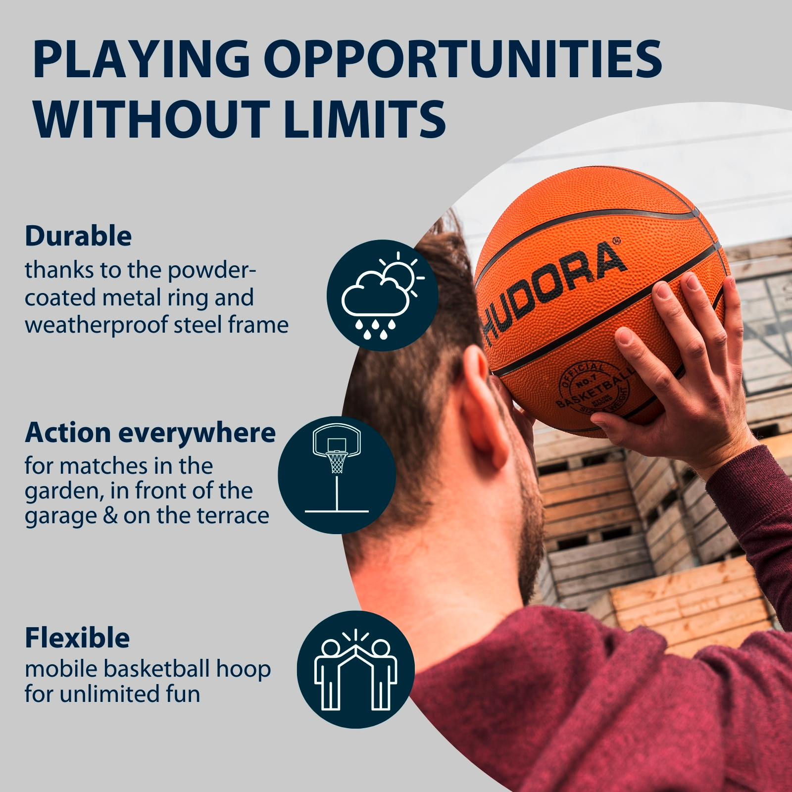 HUDORA Competition Pro basketball stand, image 4 from 6