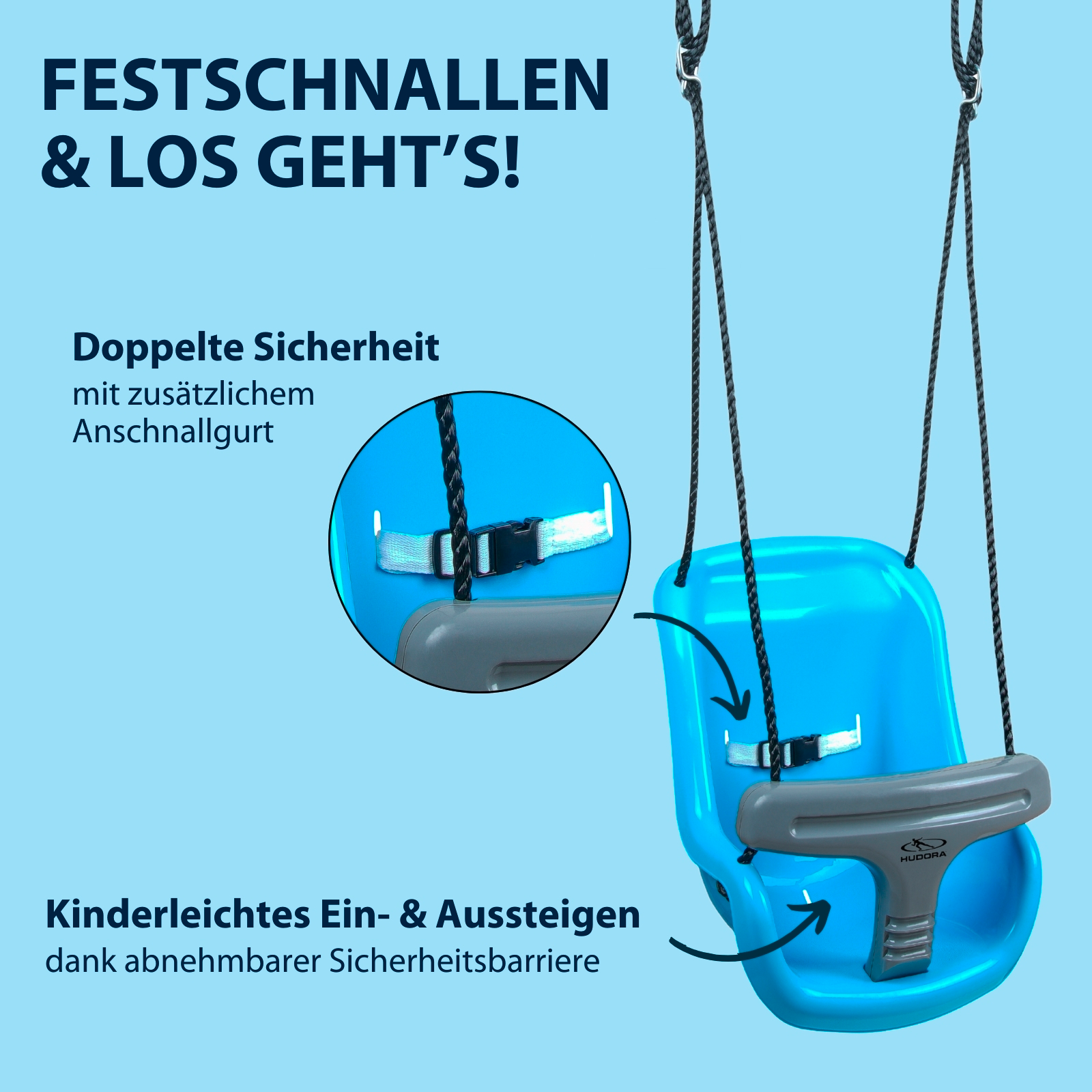 HUDORA Babyhochschaukel blau/grau, Bild 3 von 7