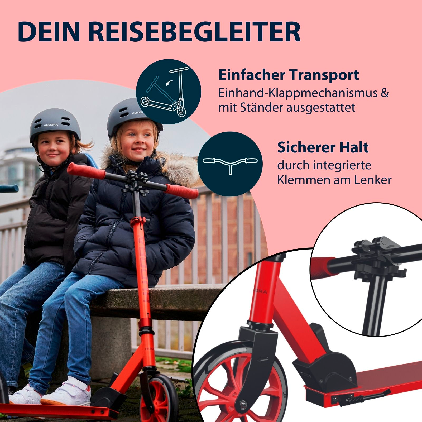 HUDORA Scooter Up 200, red, Bild 4 von 7
