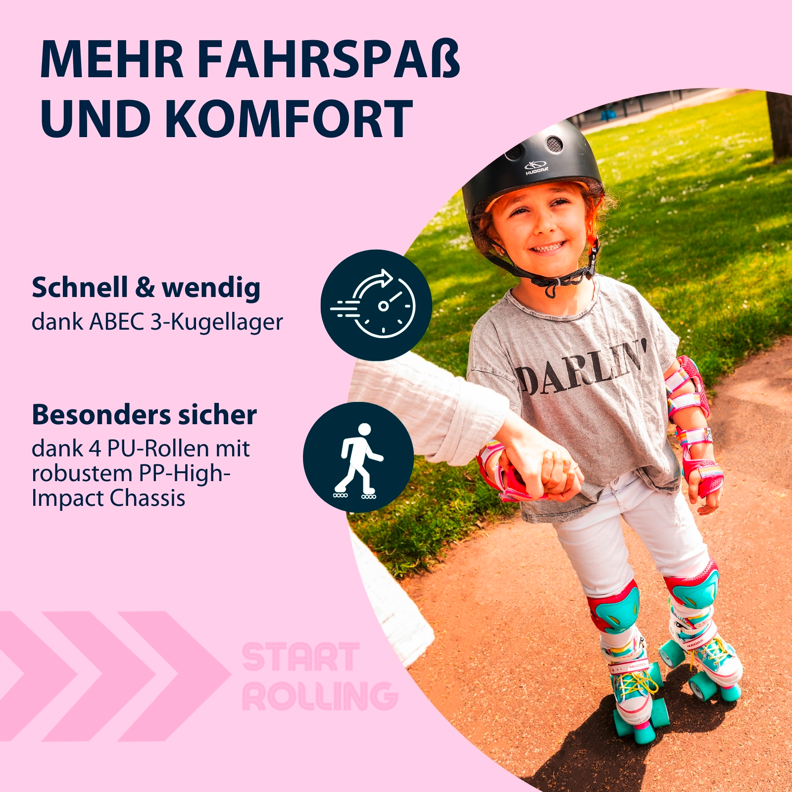 HUDORA Rollschuh Skate Wonders, verstellbar, Gr. 28-35, Bild 3 von 7