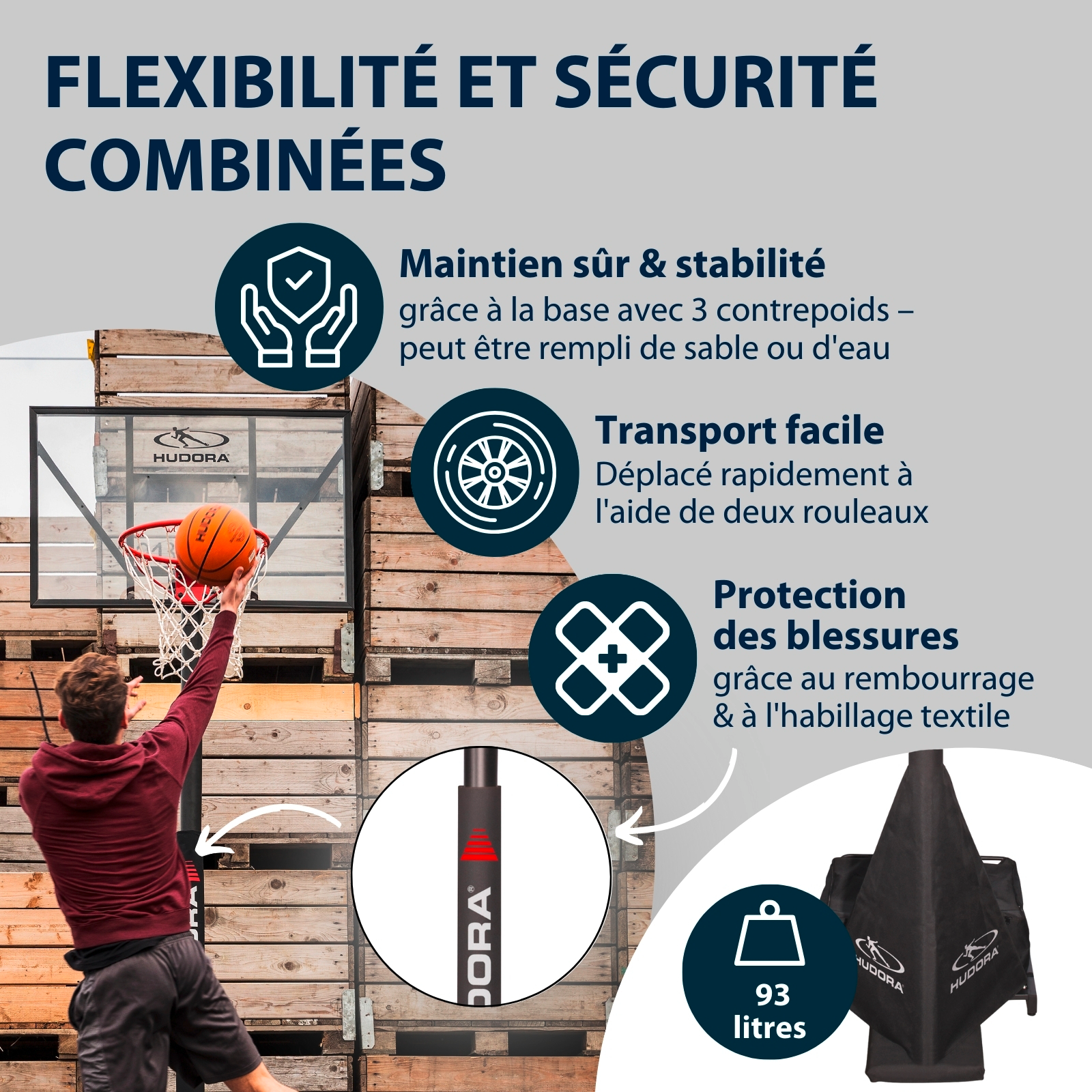 HUDORA Competition Pro basketball stand, image 3 from 6