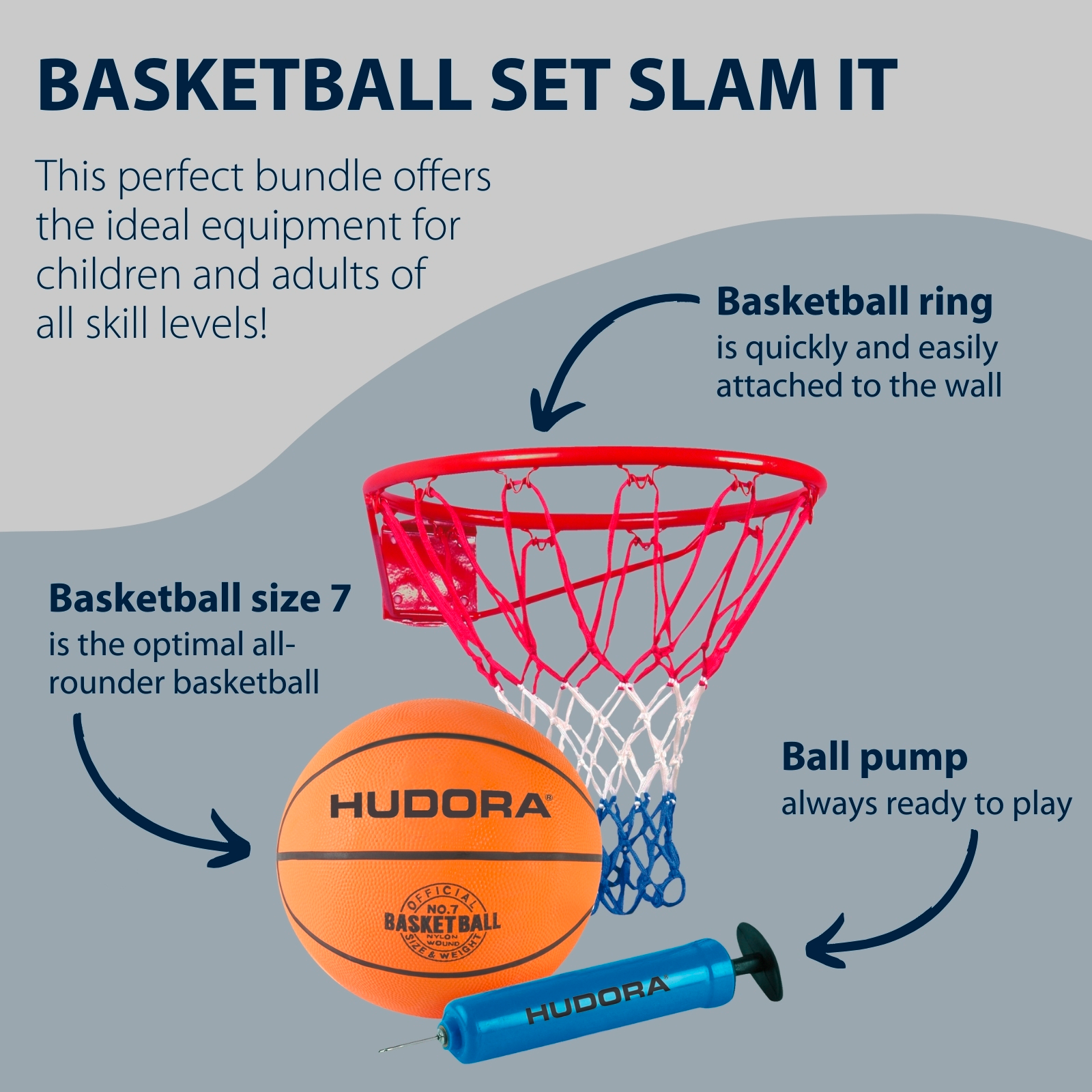 HUDORA Basketball Set Slam It, image 2 from 7
