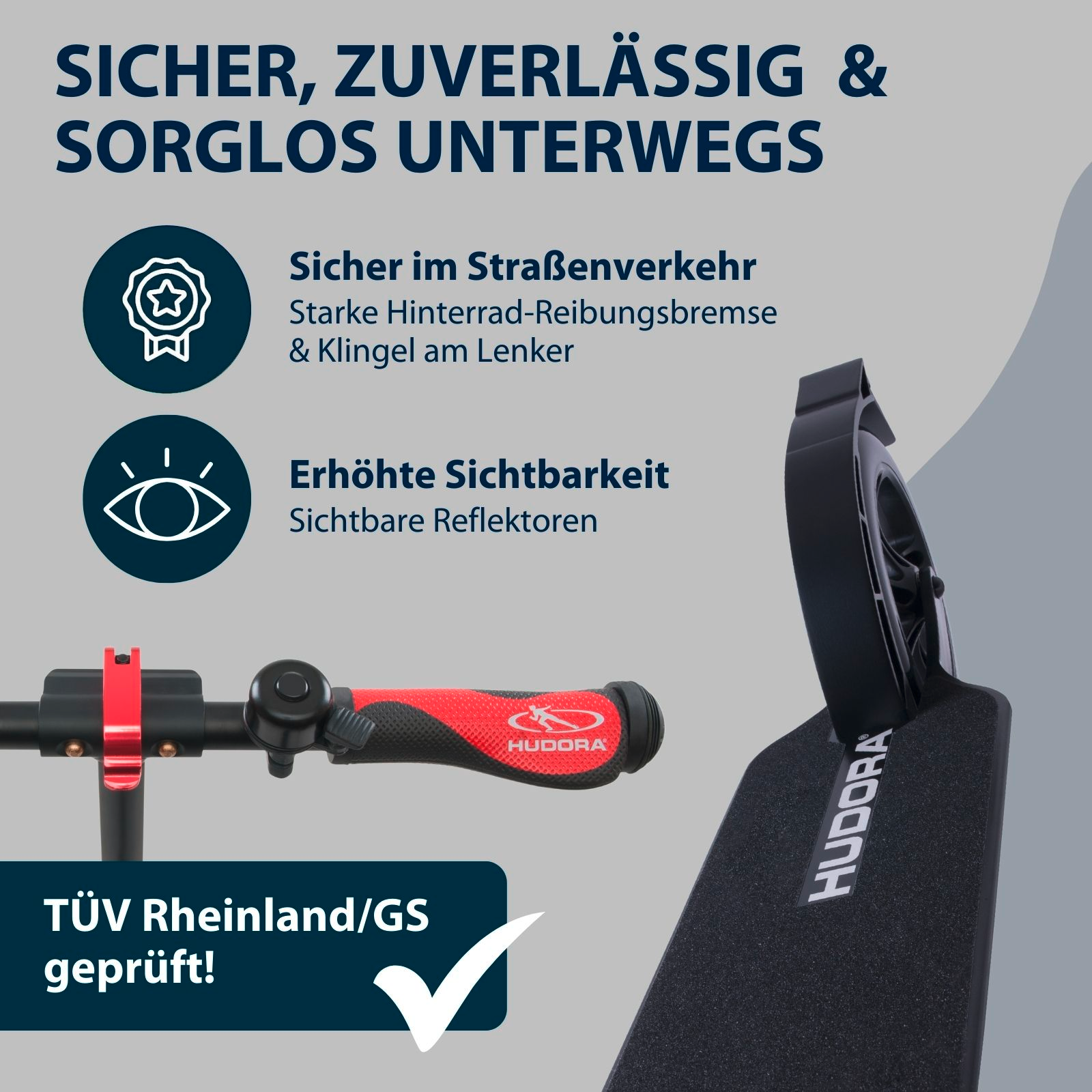 HUDORA BigWheel® Style 230, Scooter schwarz, Bild 5 von 7