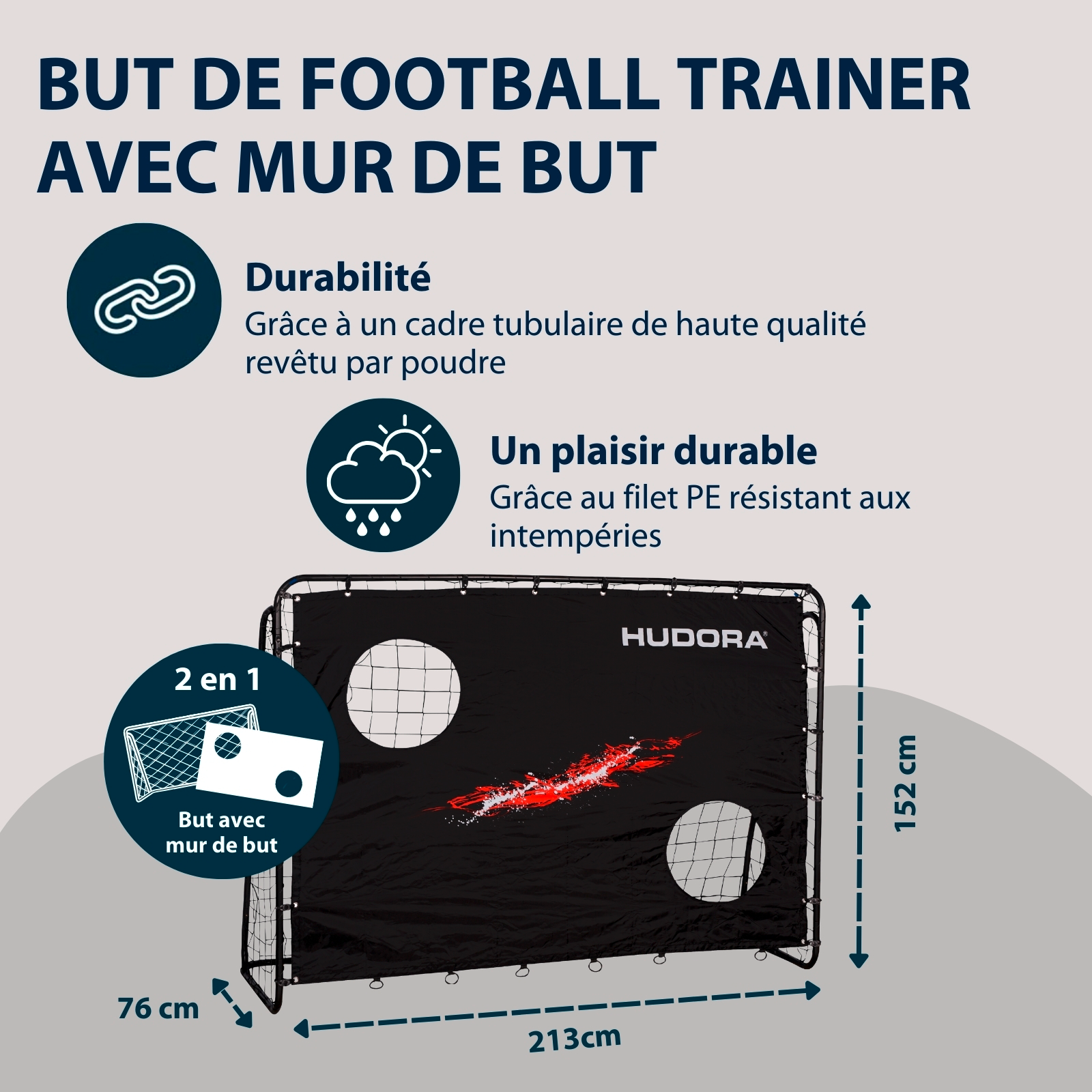 HUDORA football goal trainer with goal wall, image 2 from 6