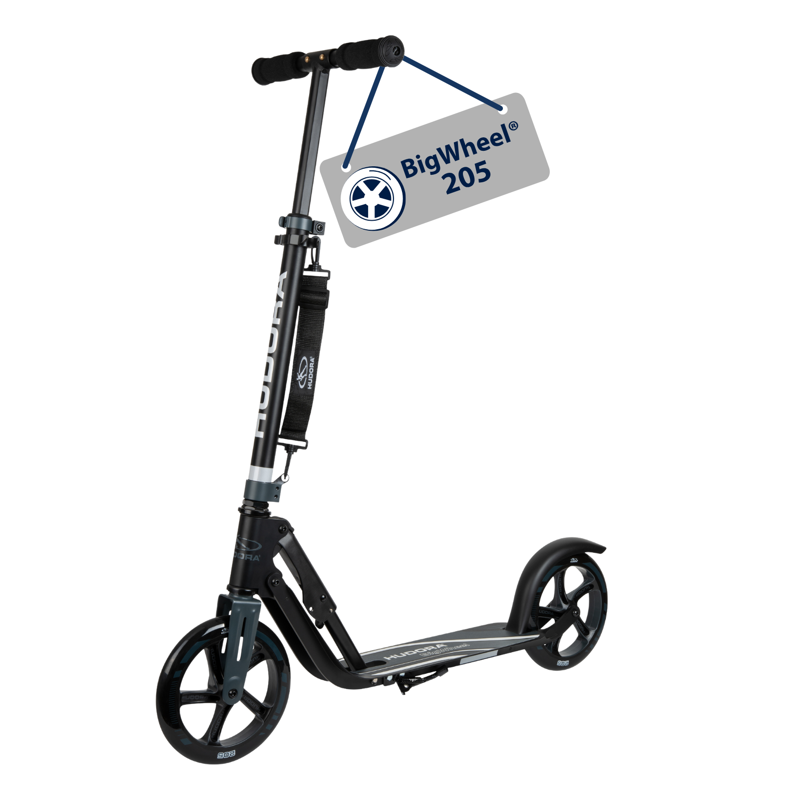 HUDORA BigWheel® 205, Scooter schwarz/anthrazit