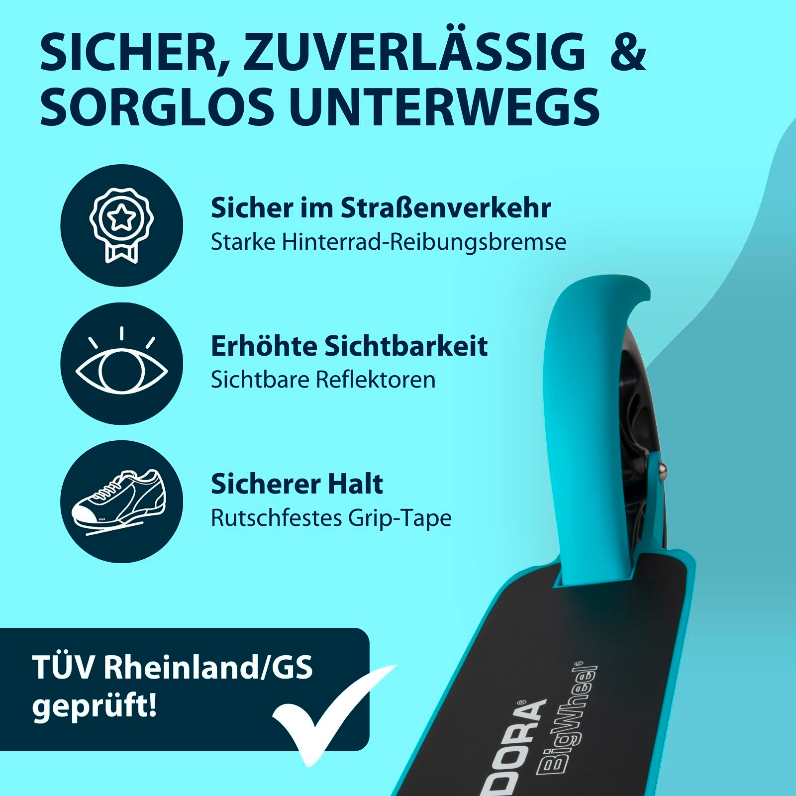 HUDORA BigWheel® 205 Scooter, ocean "Exklusiv Edition", Bild 5 von 7