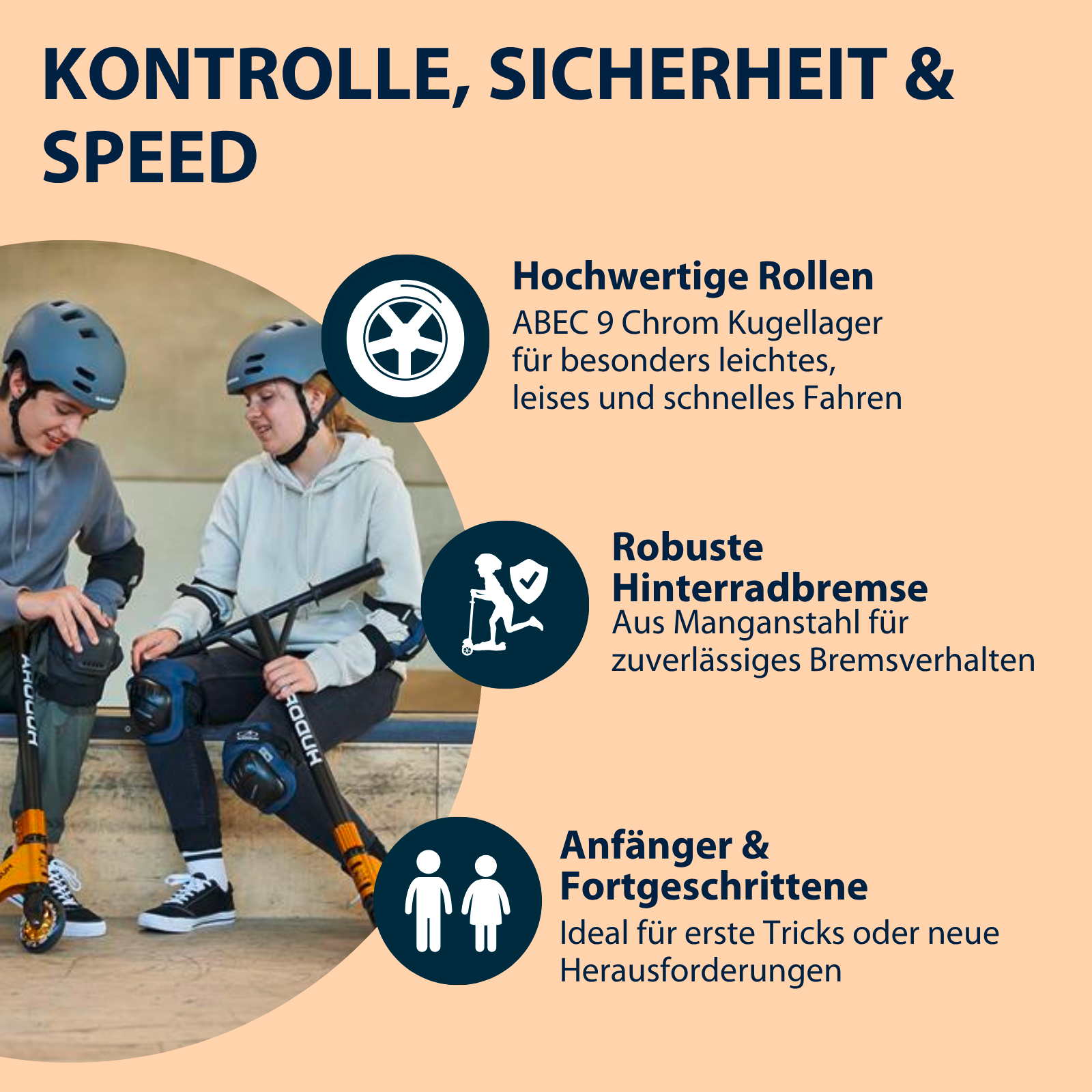 HUDORA Stunt Scooter XR-25.1, gold, Bild 6 von 7
